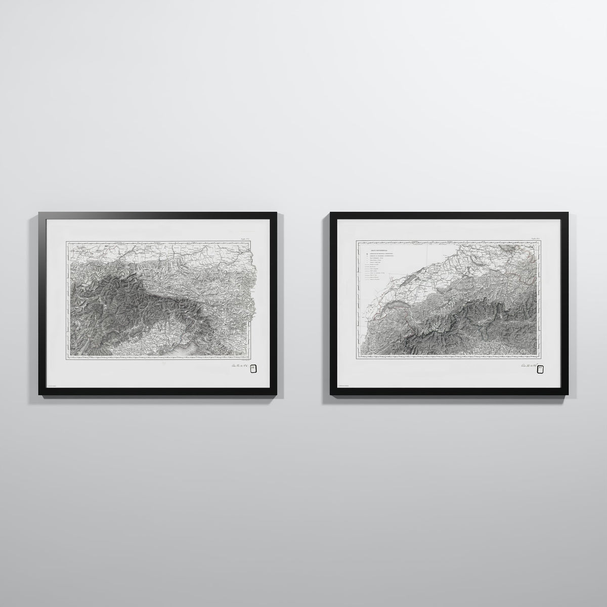 Alpi Italiano Diptych - M (45x60 cm / 18x24″) Black Frame