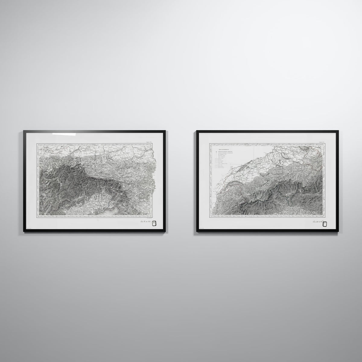 Alpi Italiano Diptych - XL (70x100 cm / 28x40″) Black Frame