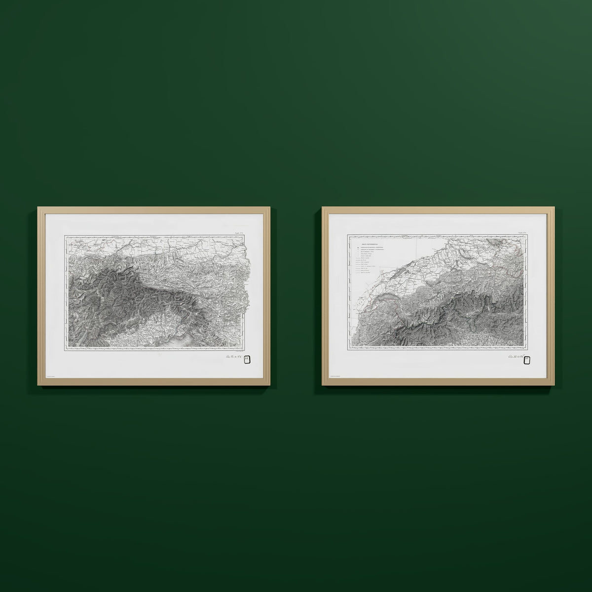 Alpi Italiano Diptych - M (45x60 cm / 18x24″) Natural Wood Frame
