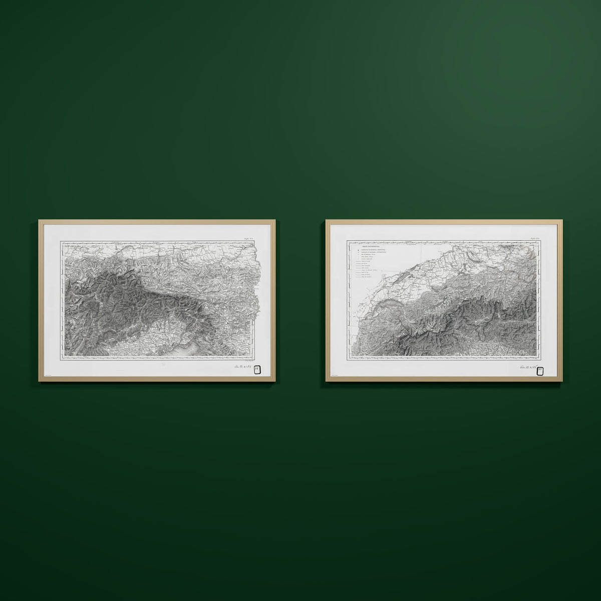 Alpi Italiano Diptych - L (60x90 cm / 24x36″) Natural Wood Frame