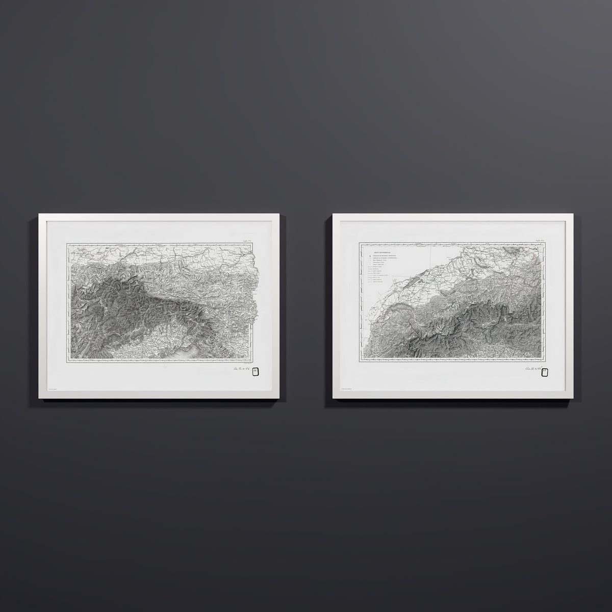 Alpi Italiano Diptych - M (45x60 cm / 18x24″) White Frame