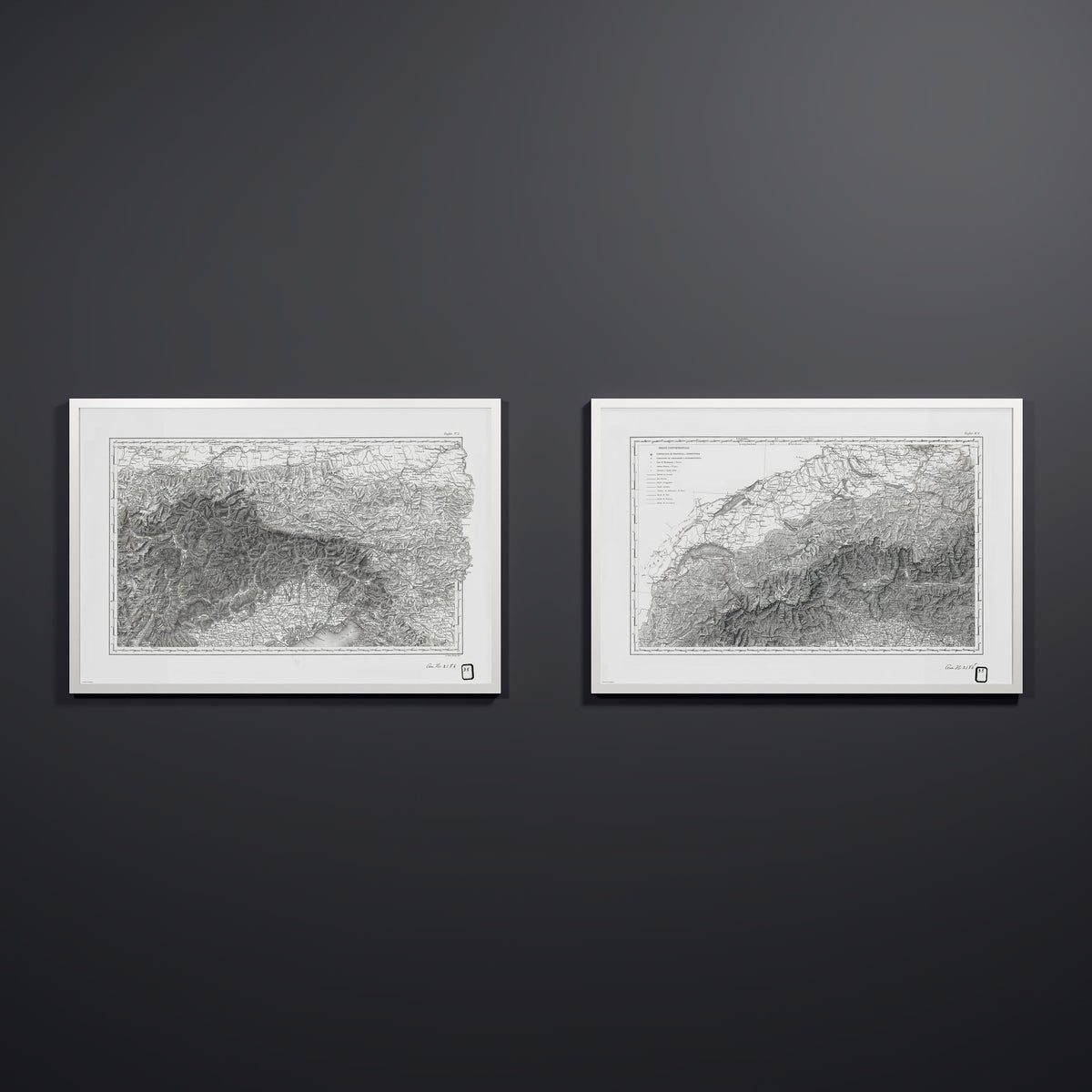 Alpi Italiano Diptych - L (60x90 cm / 24x36″) White Frame