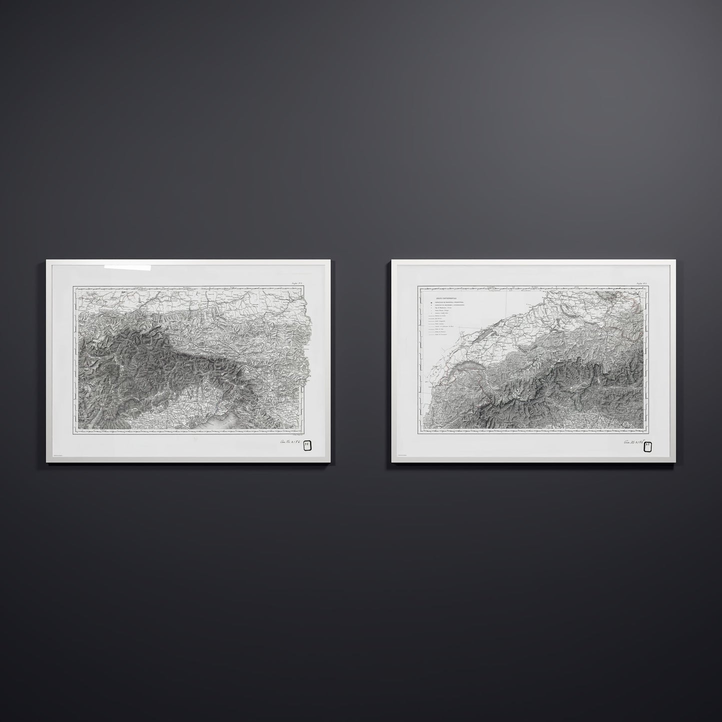 Alpi Italiano Diptych - XL (70x100 cm / 28x40″) White Frame