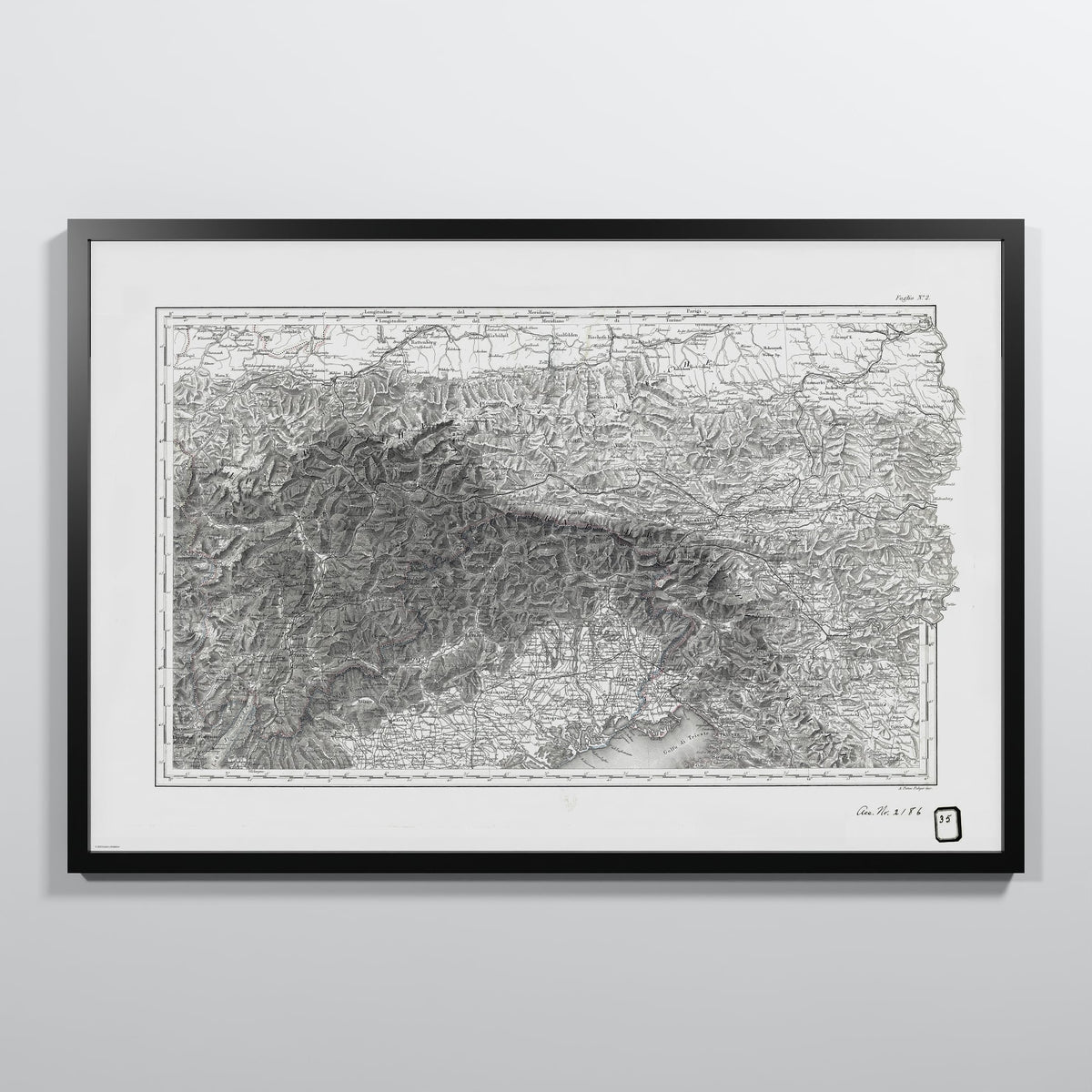 Alpi Italiano EST - L (60x90 cm / 24x36″) Black Frame