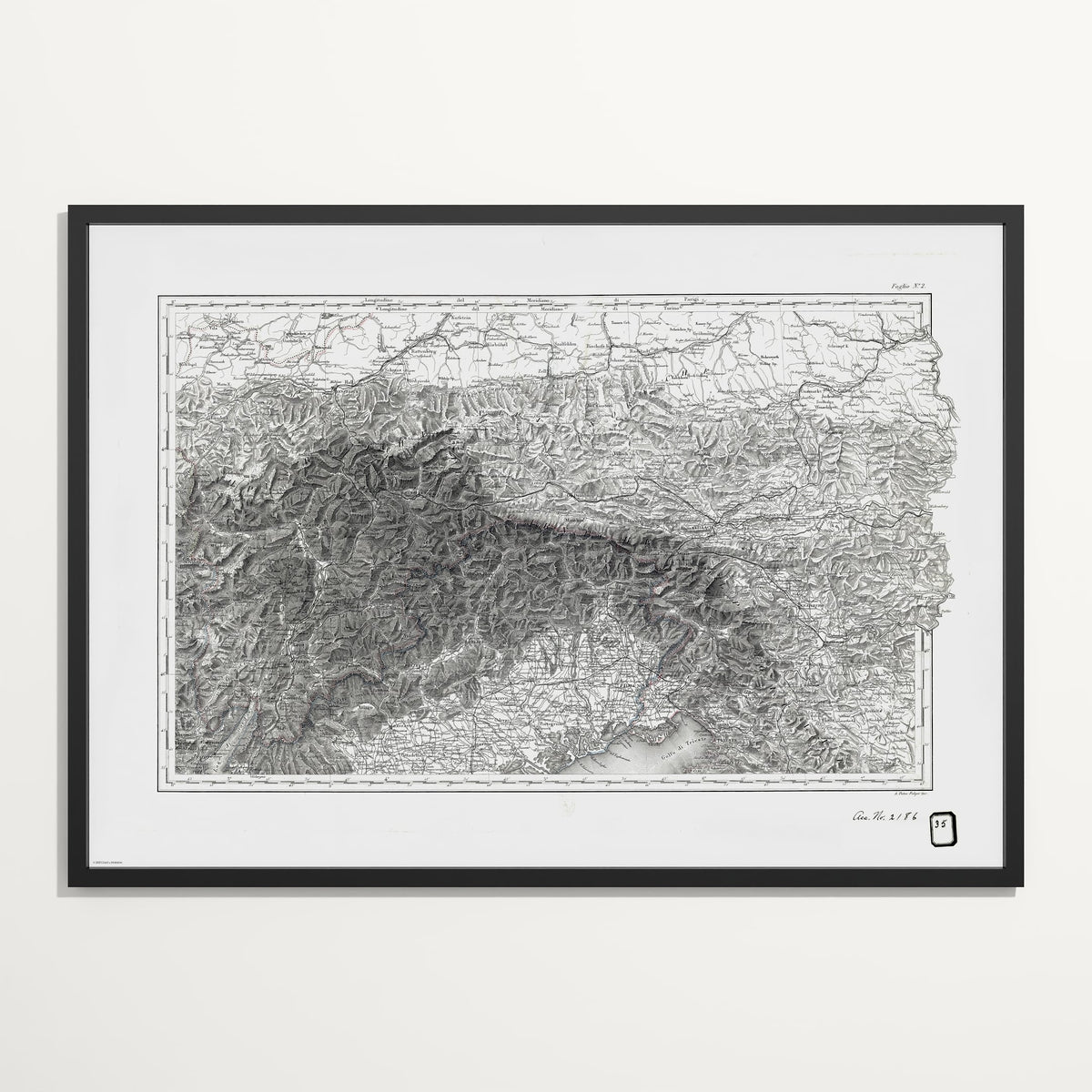 Alpi Italiano EST - XL (70x100 cm / 28x40″) Black Frame