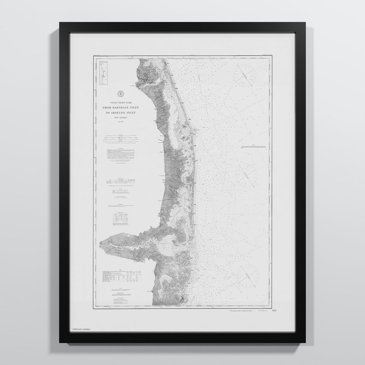 Barnegat Inlet To Absecon Inlet 1879 - M (45x60 cm / 18x24″) Black Frame