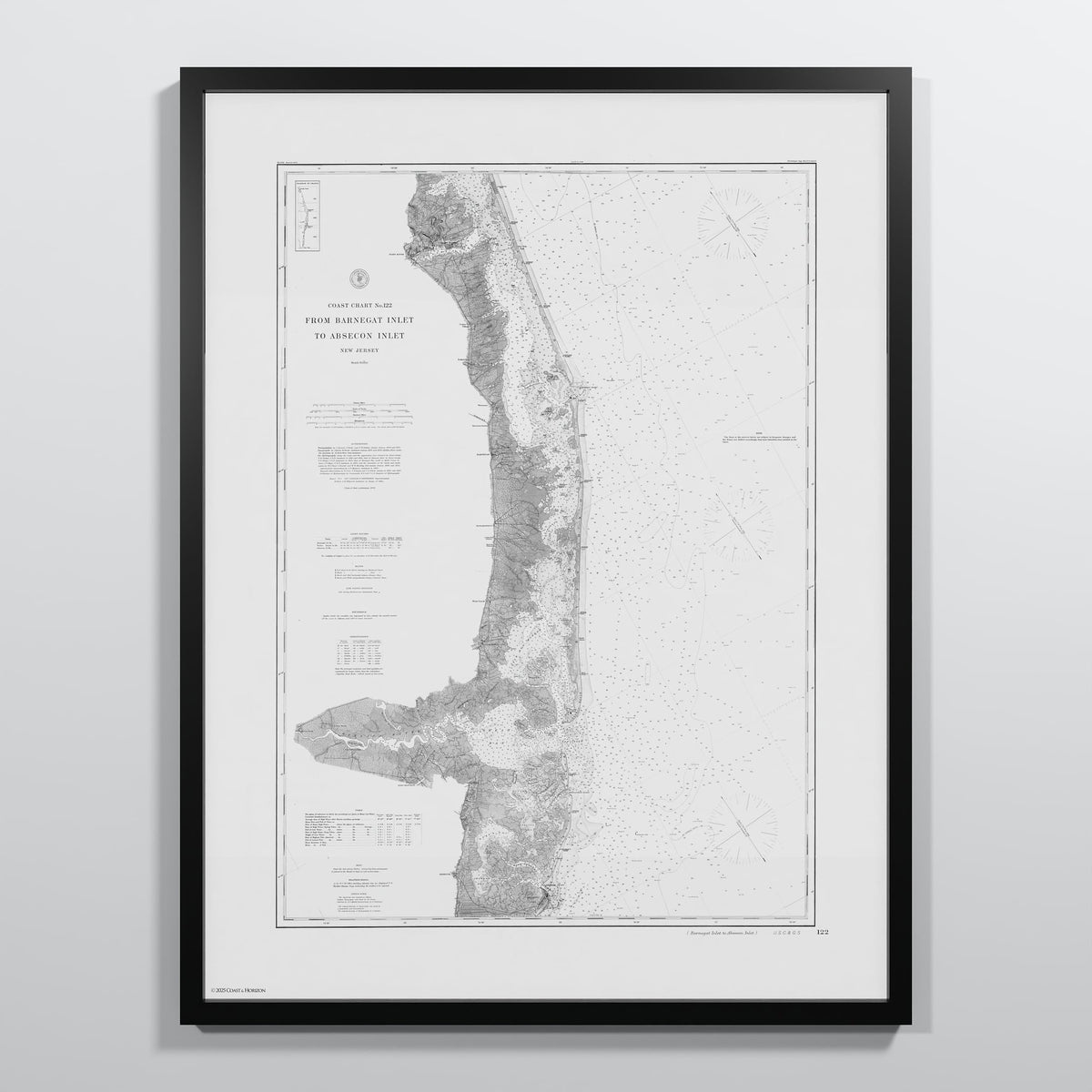 Barnegat Inlet To Absecon Inlet 1879 - L (60x80 cm / 24x32″) Black Frame