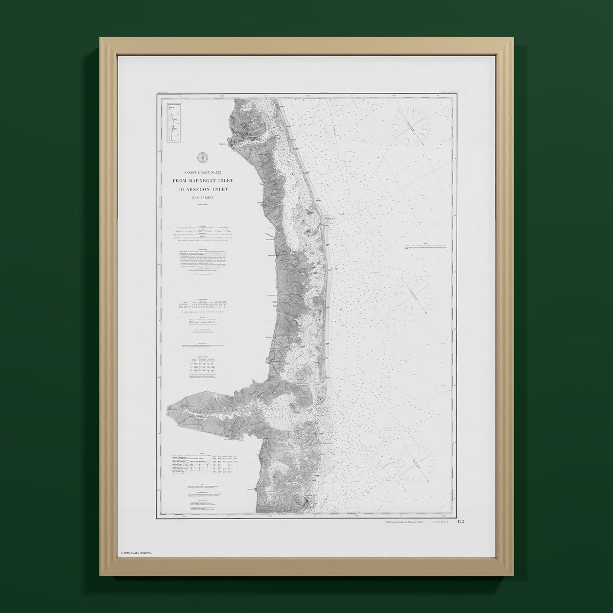Barnegat Inlet To Absecon Inlet 1879 - M (45x60 cm / 18x24″) Natural Frame