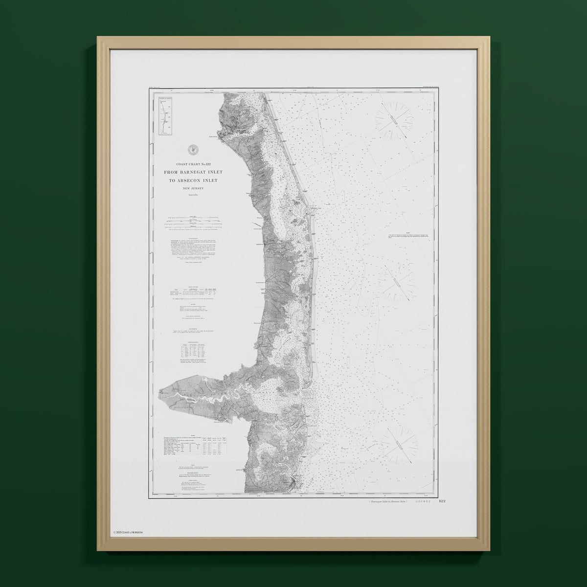 Barnegat Inlet To Absecon Inlet 1879 - L (60x80 cm / 24x32″) Natural Frame
