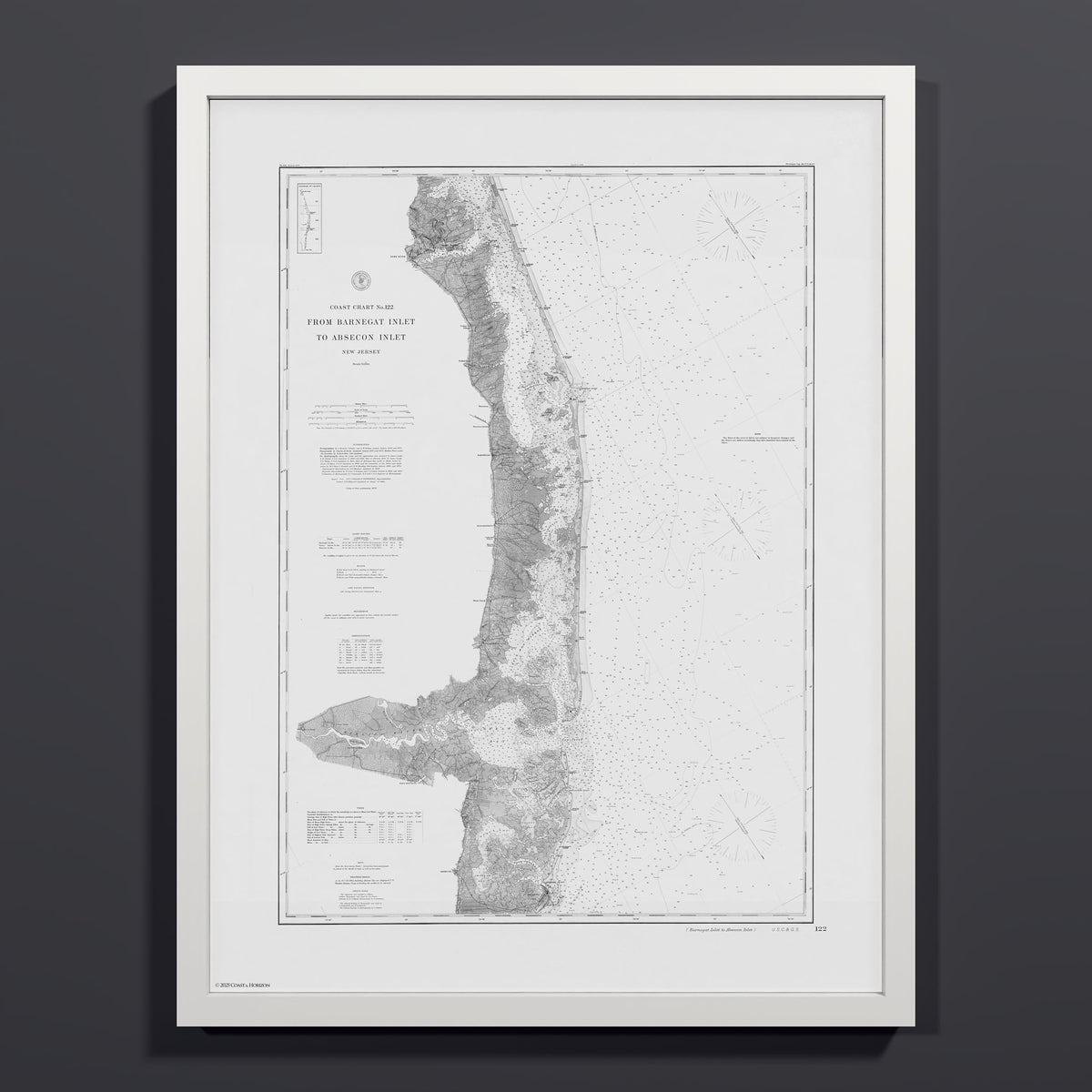 Barnegat Inlet To Absecon Inlet 1879 - M (45x60 cm / 18x24″) White Frame