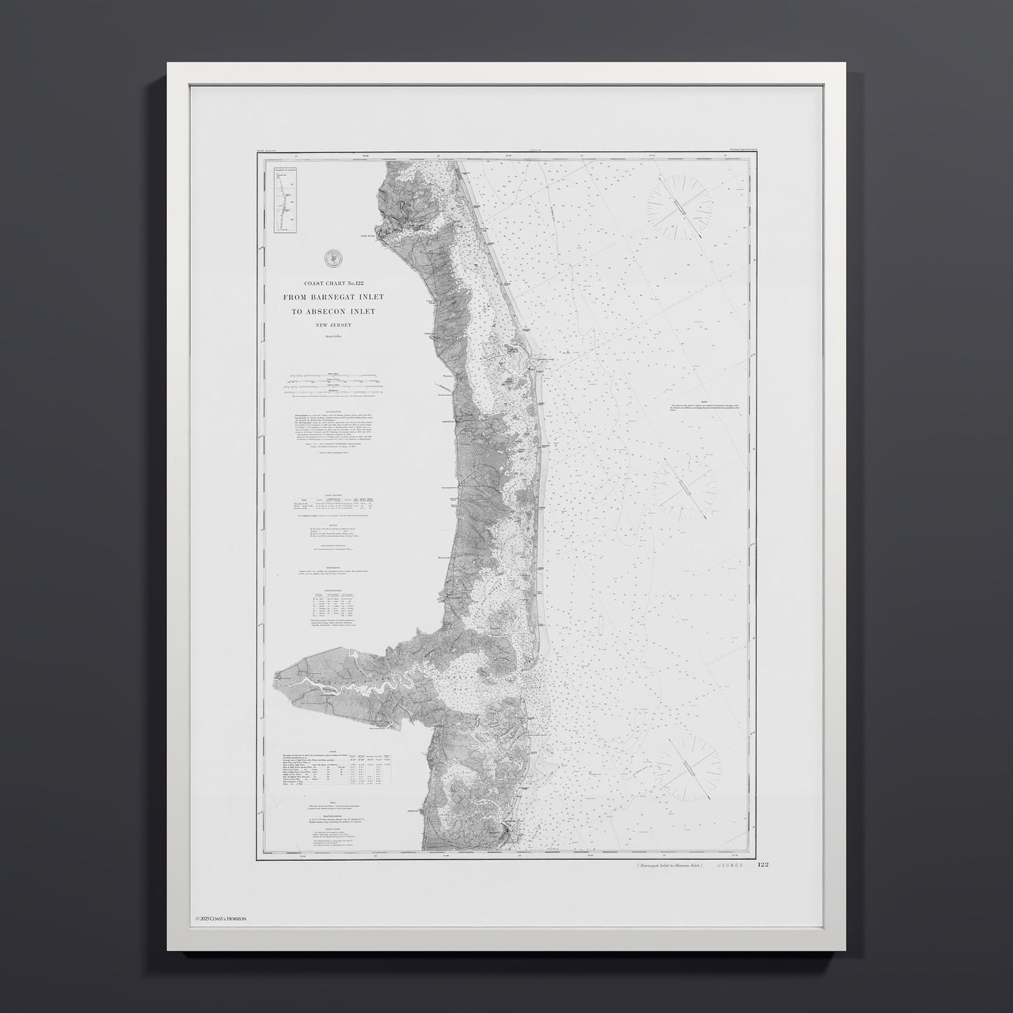 Barnegat Inlet To Absecon Inlet 1879 - L (60x80 cm / 24x32″) White Frame