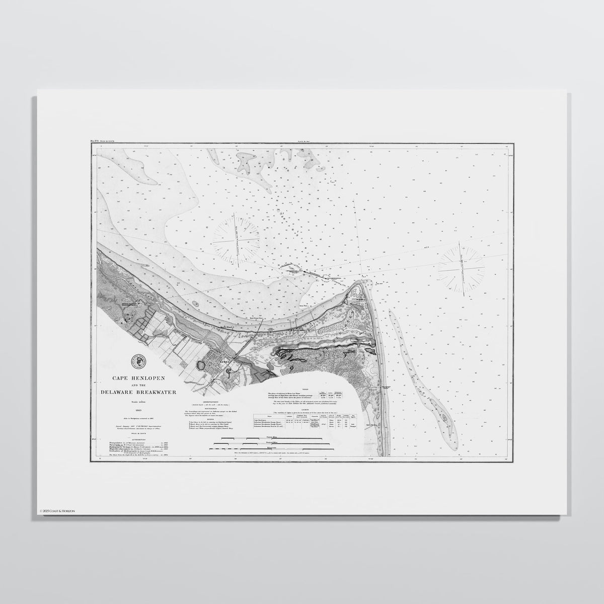 Cape Henlopen & the Delaware Breakwater 1883 - S (40x50 cm / 16x20″) Print Only
