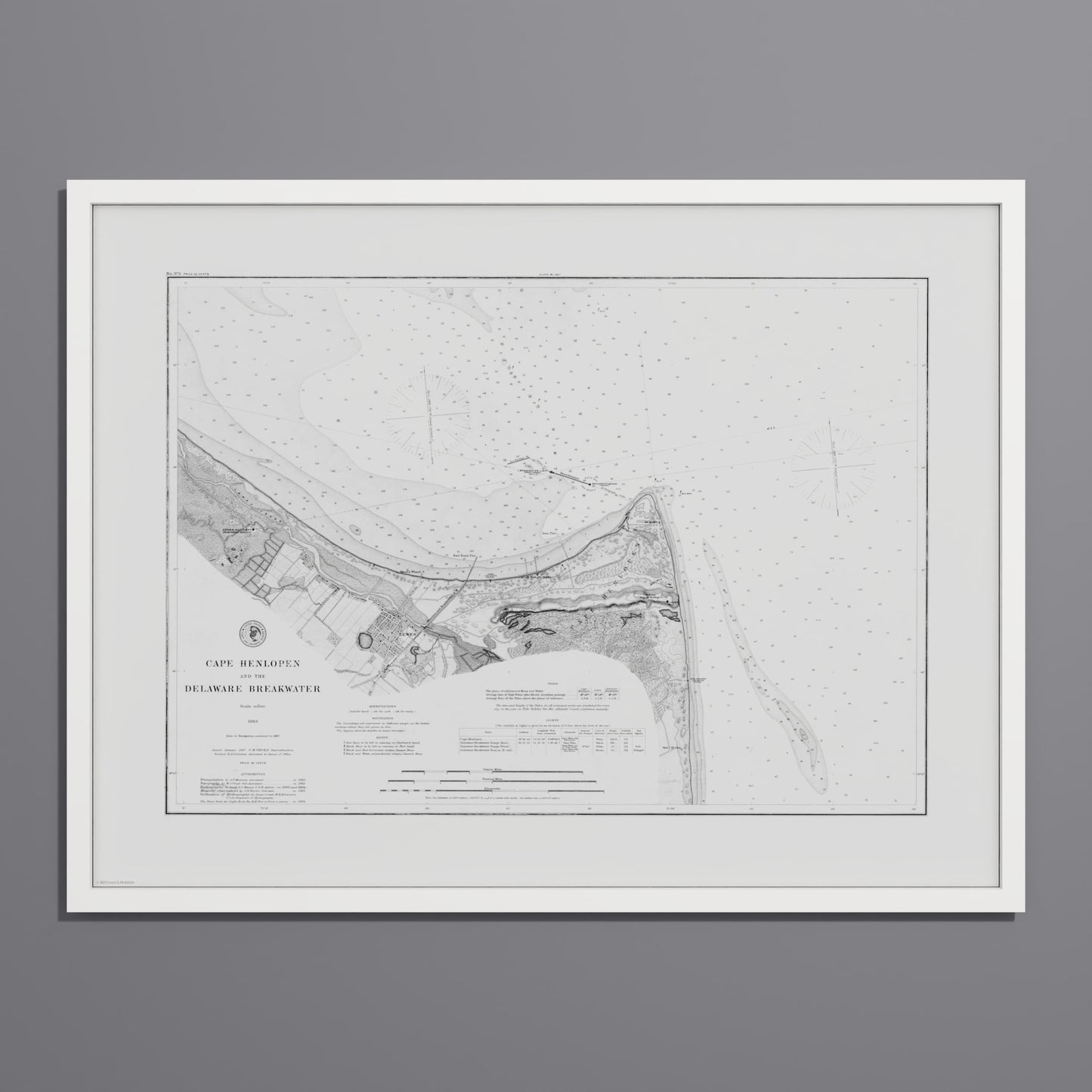 Cape Henlopen & the Delaware Breakwater 1883 - undefined Print Only