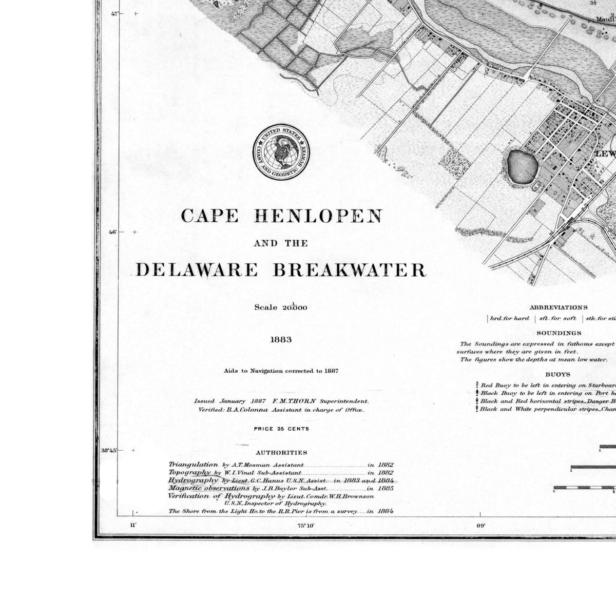 Cape Henlopen & the Delaware Breakwater 1883