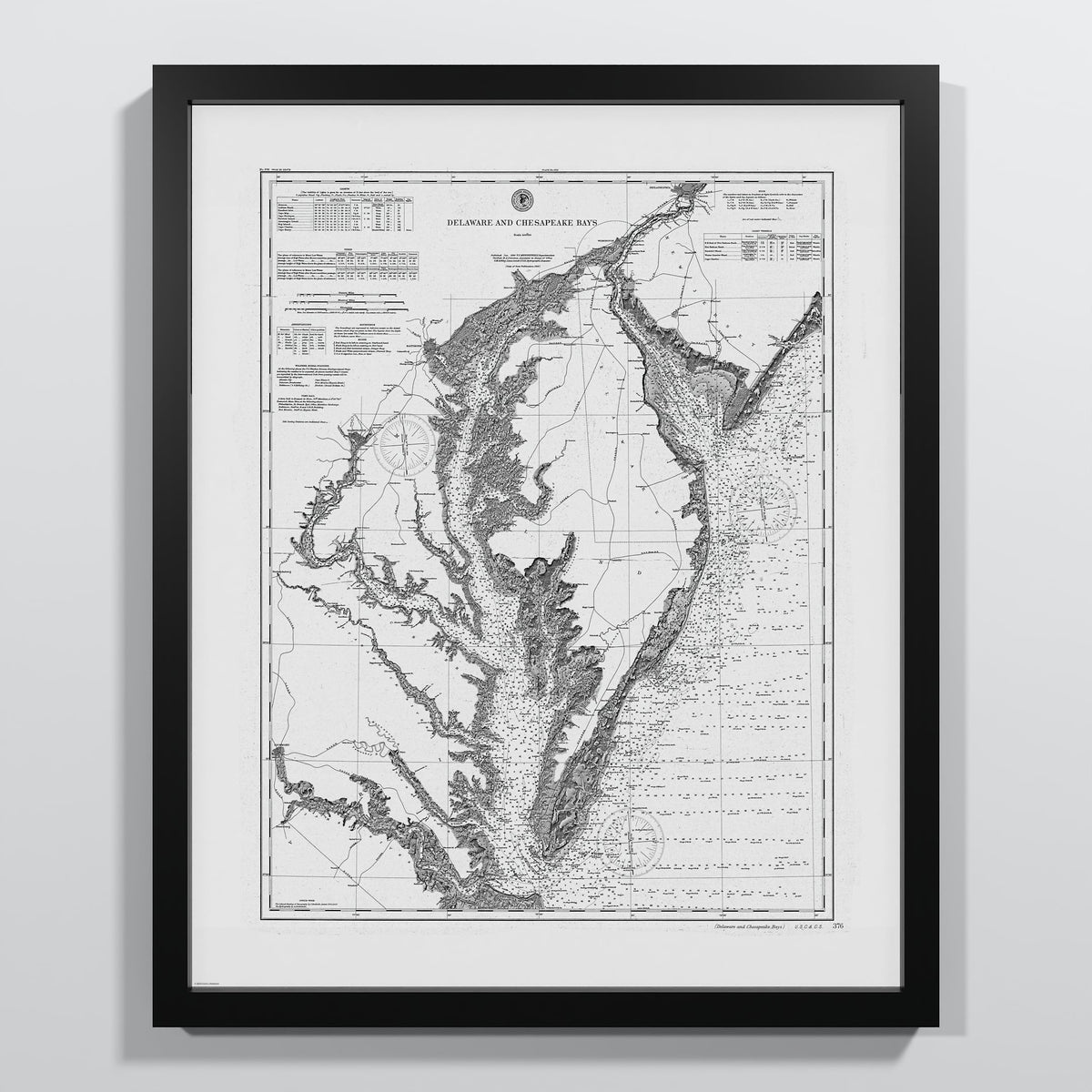 Delaware and Chesapeake Bays 1892 - S (40x50 cm / 16x20″) Black Frame
