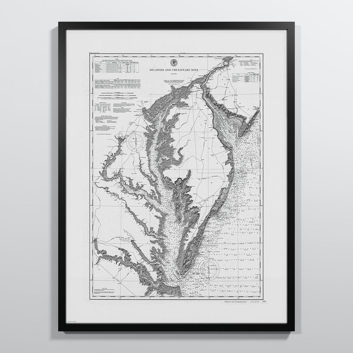 Delaware and Chesapeake Bays 1892 - L (60x80 cm / 24x32″) Black Frame