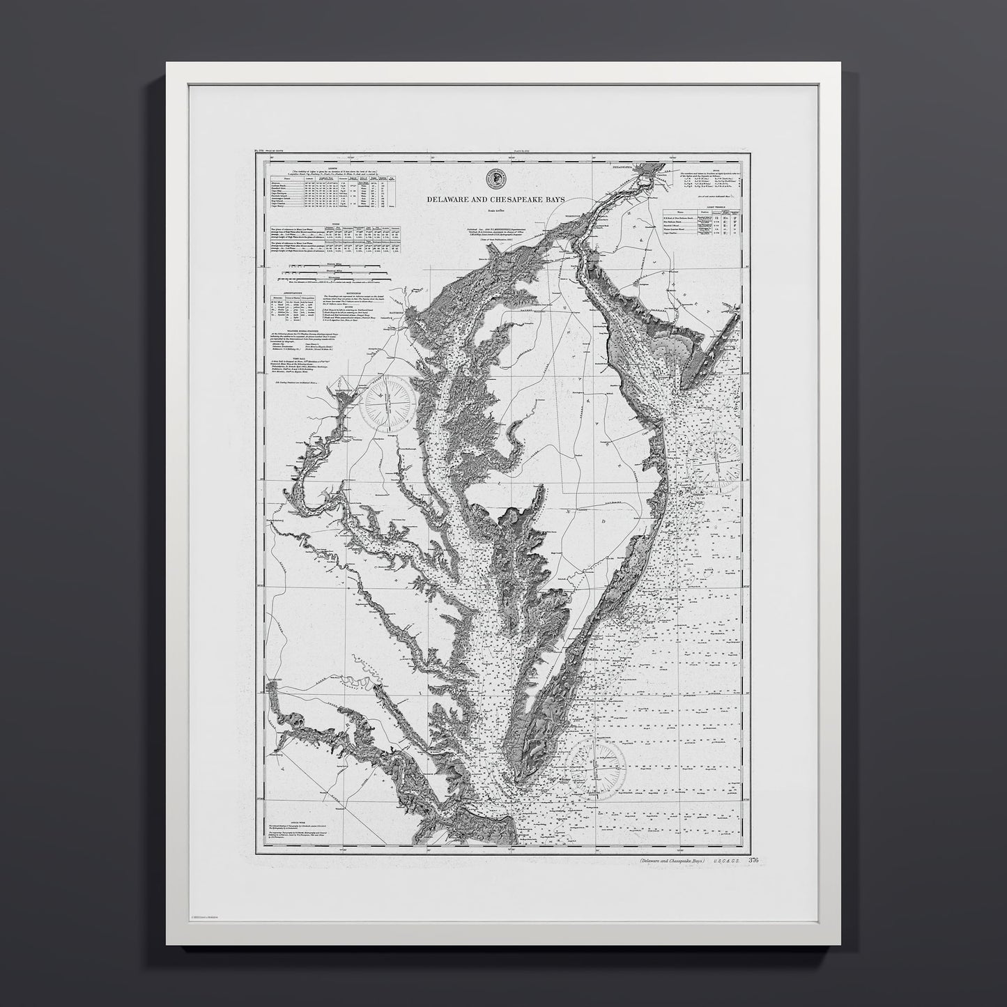 Delaware and Chesapeake Bays 1892 - L (60x80 cm / 24x32″) White Frame