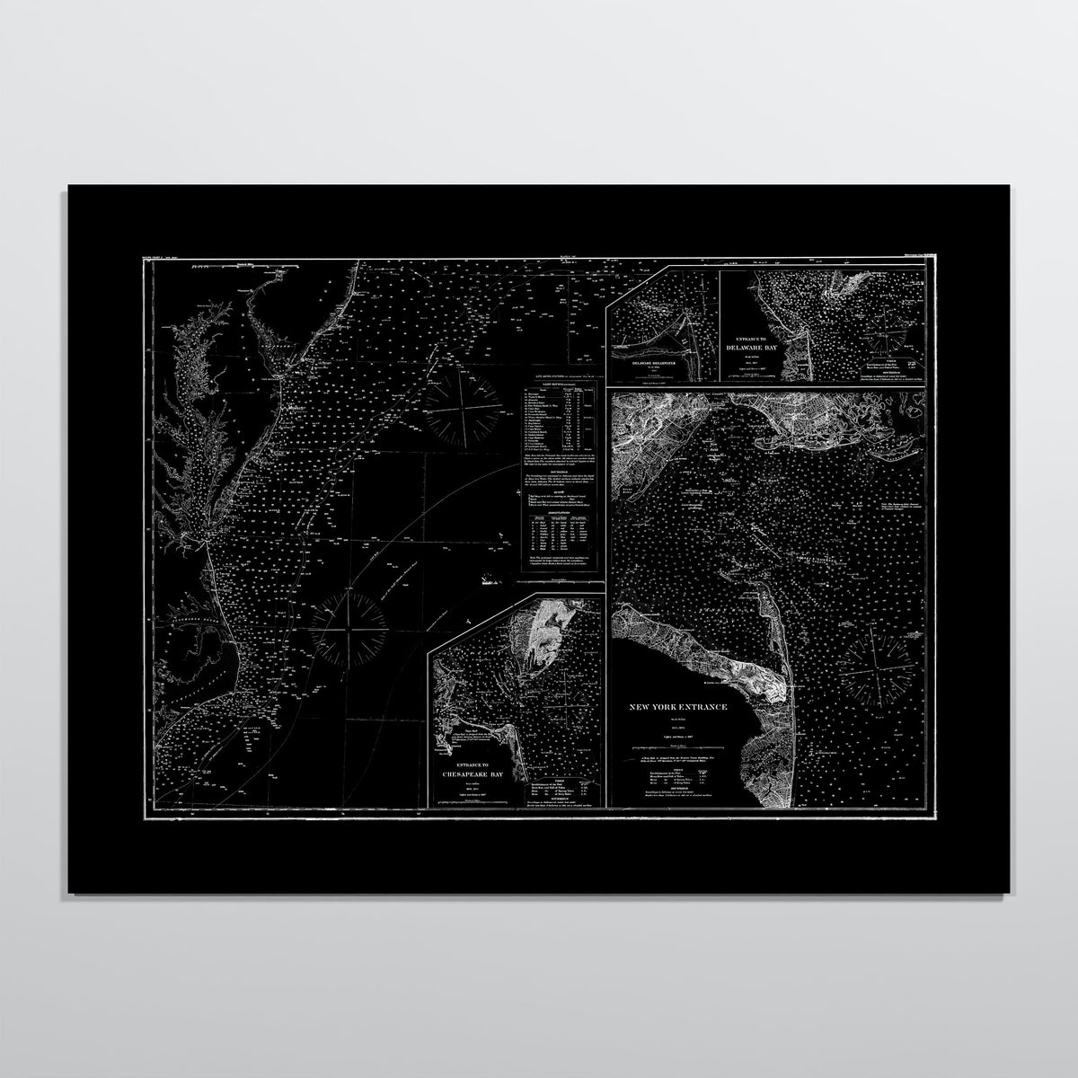 Entrance to Chesapeake Bay Delaware Bay and New York 1875 - L (60x80 cm / 24x32″) Print Only