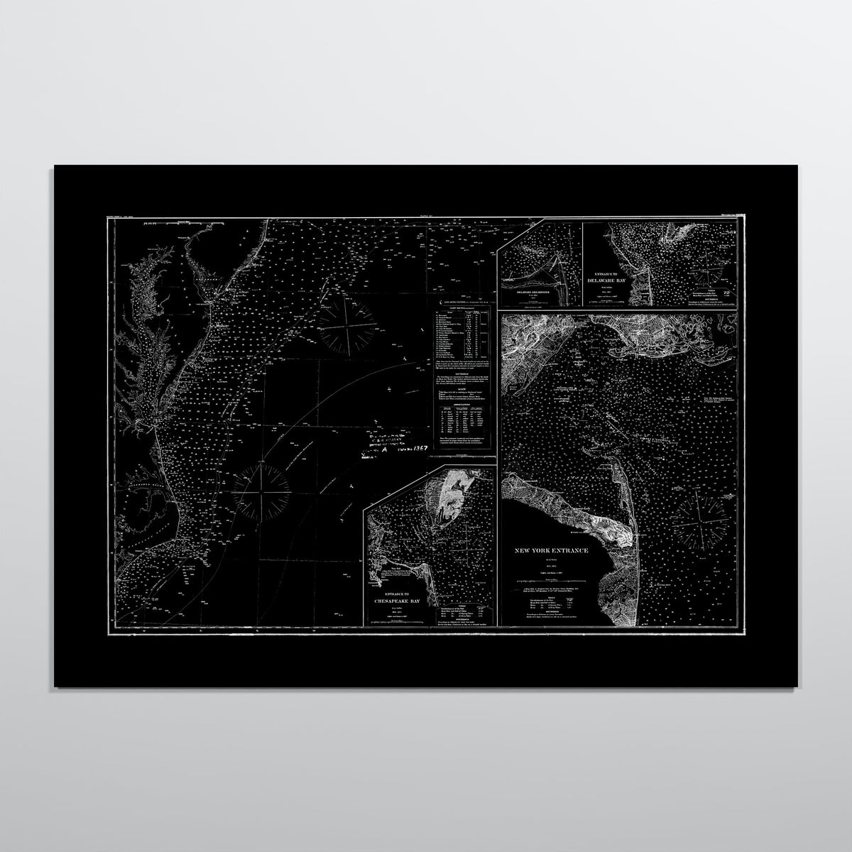 Entrance to Chesapeake Bay Delaware Bay and New York 1875 - XL (70x100 cm / 28x40″) Print Only