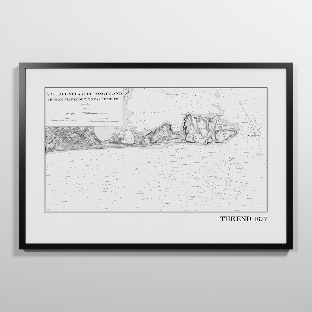Southern Coast of Long Island From Montaukpoint to East Hampton 1877 - L (60x90 cm / 24x36″) Black Frame