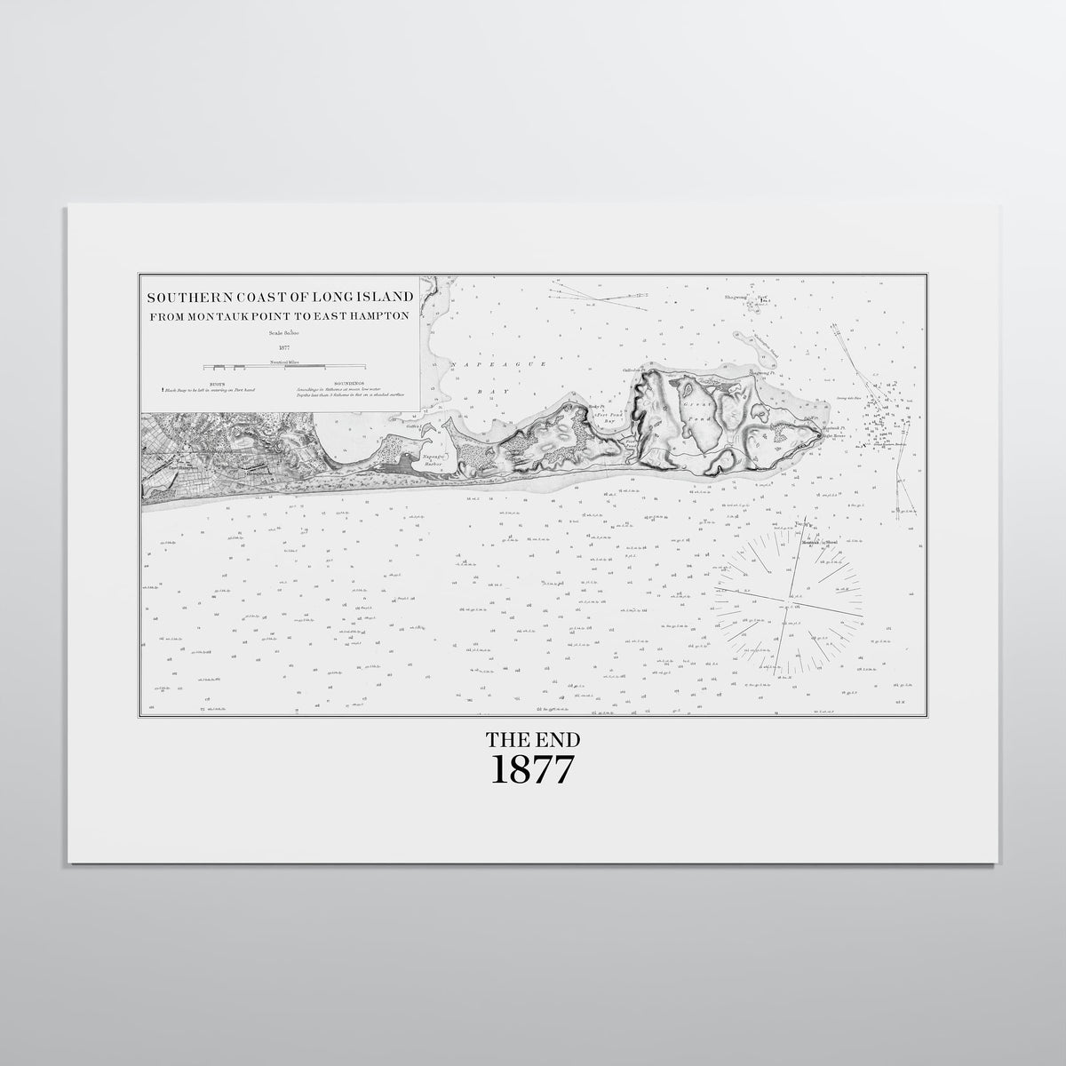 Southern Coast of Long Island From Montaukpoint to East Hampton 1877 - XL (A0 (84.1 x 118.9 cm)) Print Only