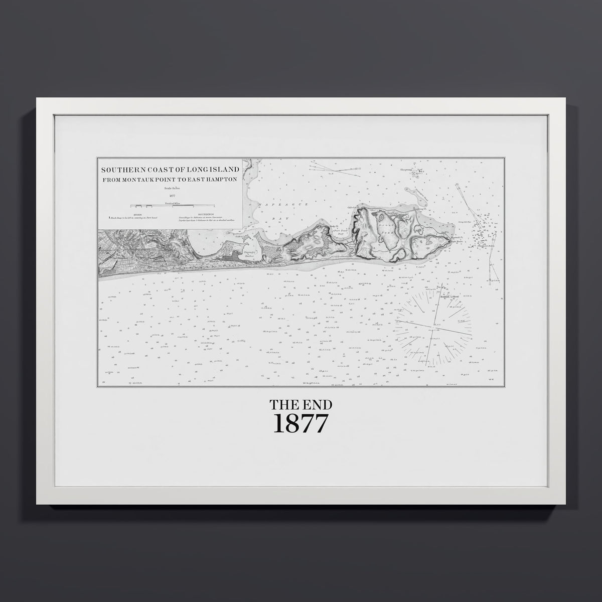 Southern Coast of Long Island From Montaukpoint to East Hampton 1877 - M (45x60 cm / 18x24″) White Frame