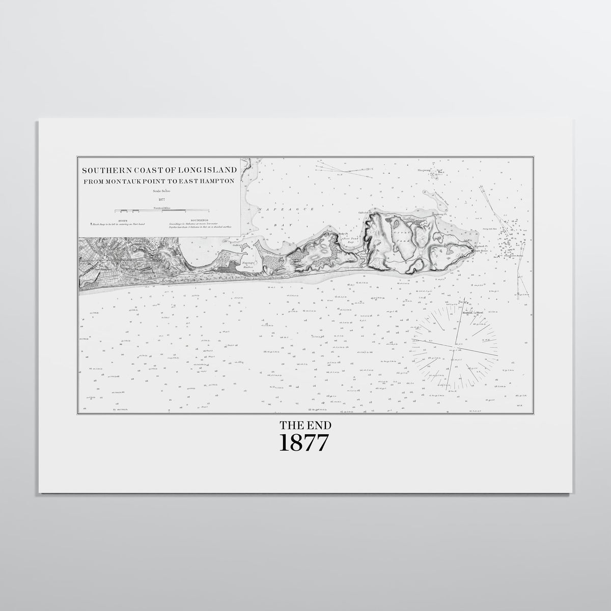 Southern Coast of Long Island From Montaukpoint to East Hampton INDIGO - XL (70x100 cm / 28x40″) Print Only