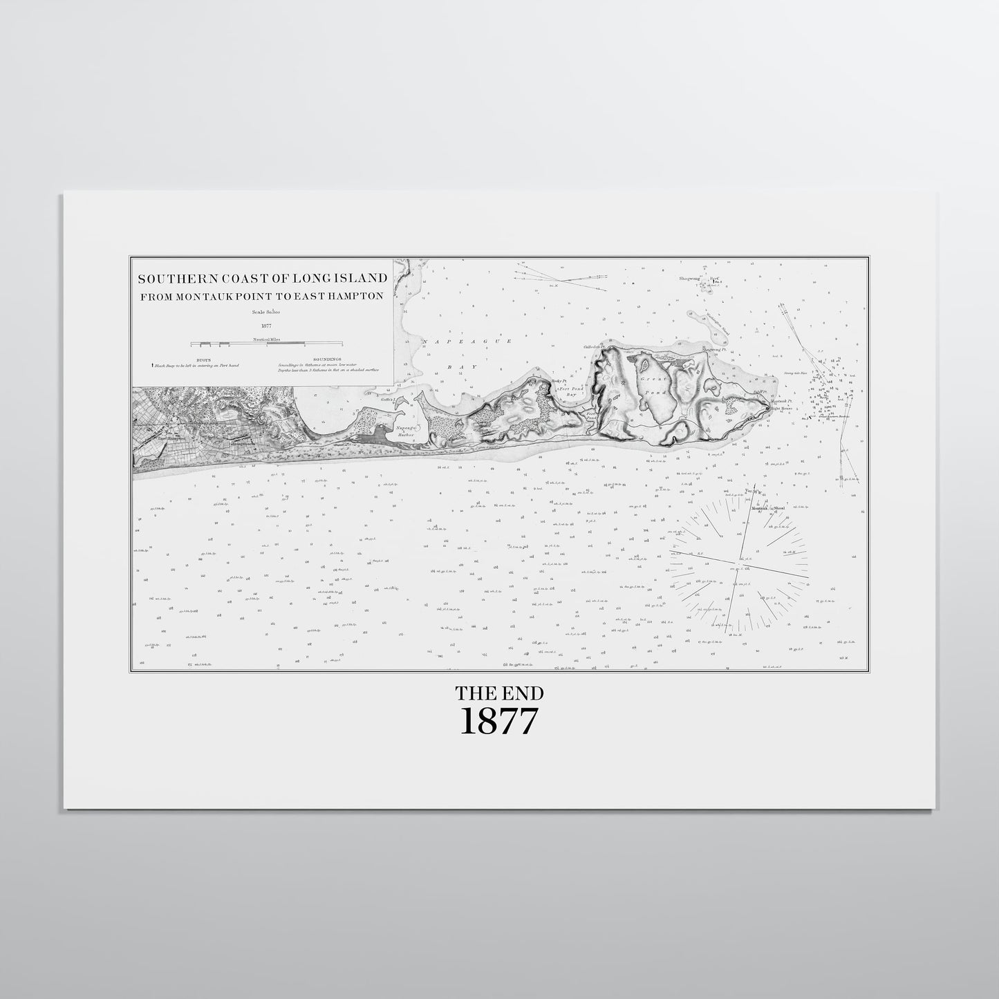 Southern Coast of Long Island From Montaukpoint to East Hampton INDIGO - XL (A0 (84.1 x 118.9 cm)) Print Only