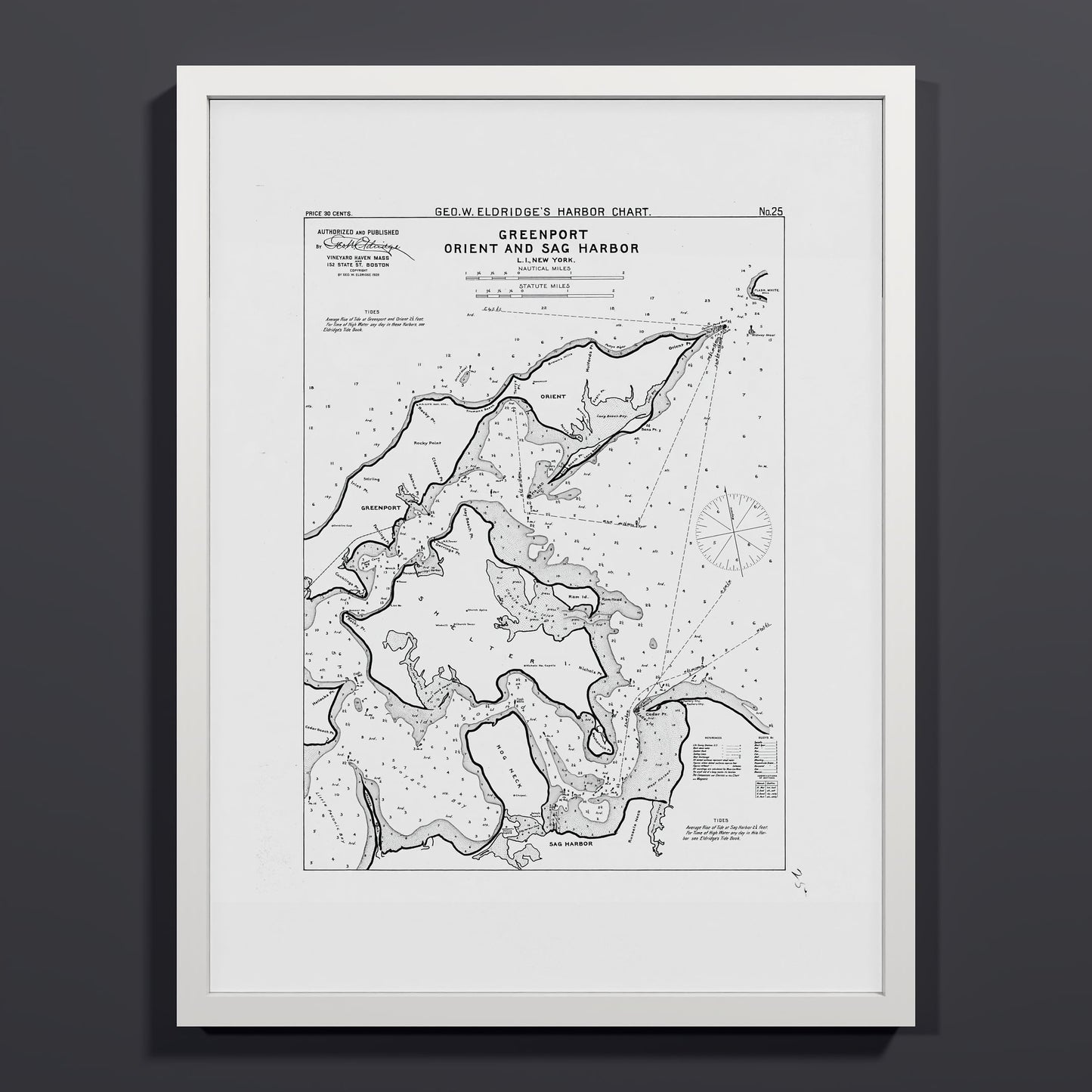 Greenport Orient and Sag Harbor 1908 - M (45x60 cm / 18x24″) White Frame