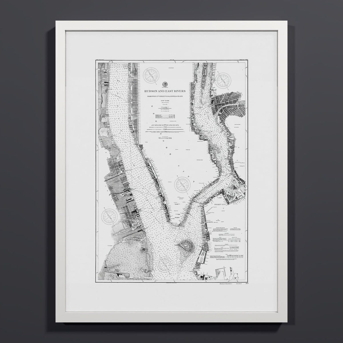 Hudson and East Rivers 1900 - M (45x60 cm / 18x24″) White Frame