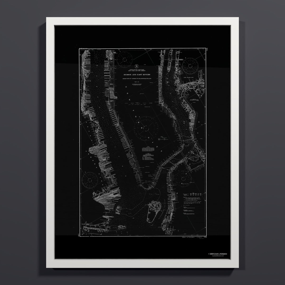 Hudson and East Rivers 1941 - M (45x60 cm / 18x24″) White Frame