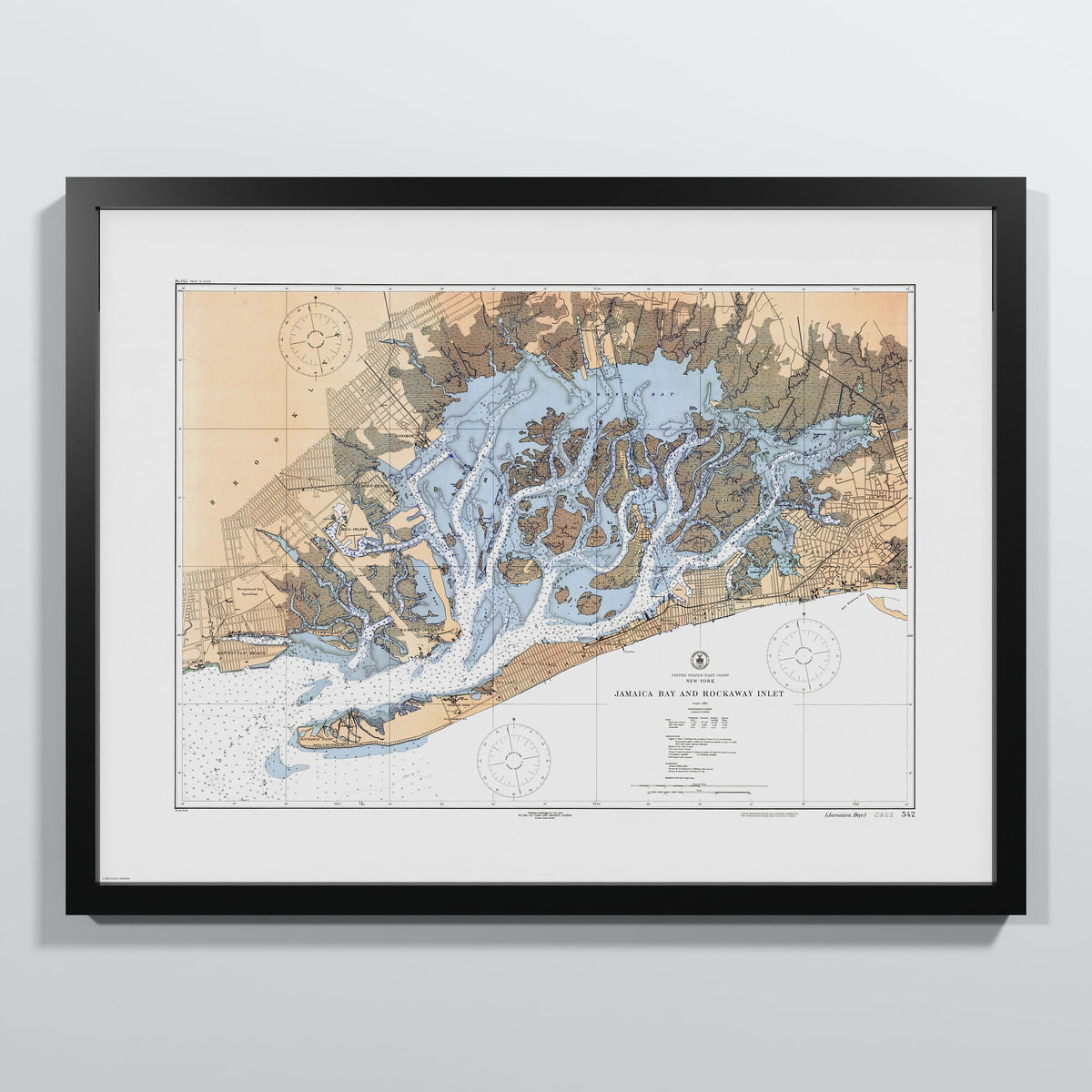 Jamaica Bay And Rockaway Inlet 1924 - M (45x60 cm / 18x24″) Black Frame