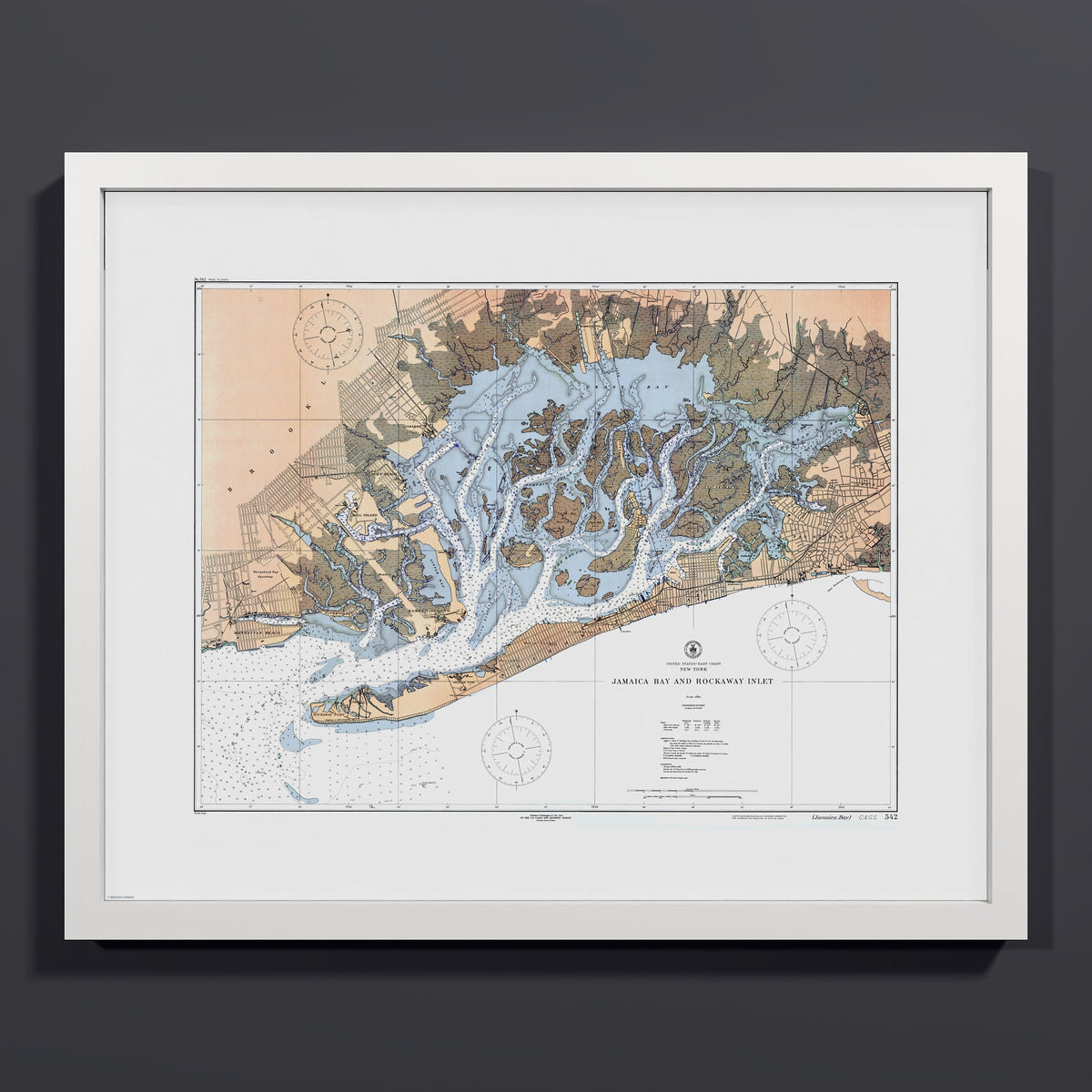 Jamaica Bay And Rockaway Inlet 1924 - S (40x50 cm / 16x20″) White Frame