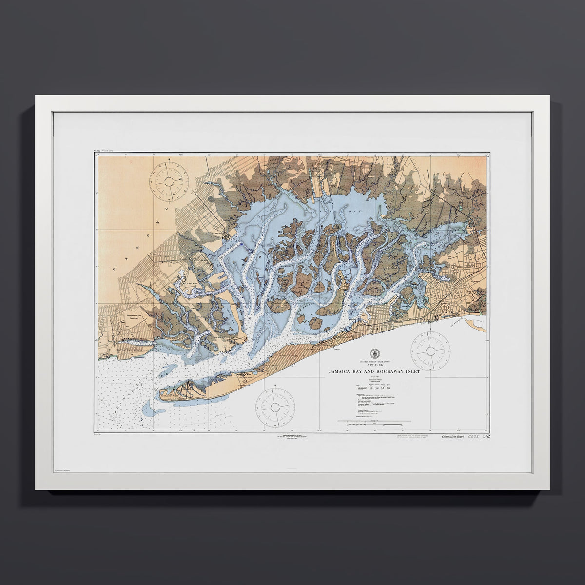 Jamaica Bay And Rockaway Inlet 1924 - M (45x60 cm / 18x24″) White Frame