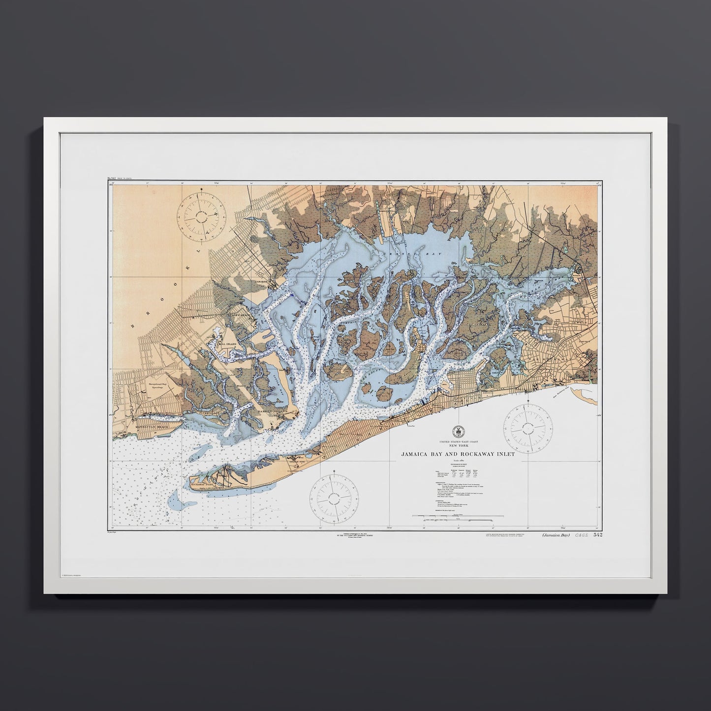 Jamaica Bay And Rockaway Inlet 1924 - L (60x80 cm / 24x32″) White Frame
