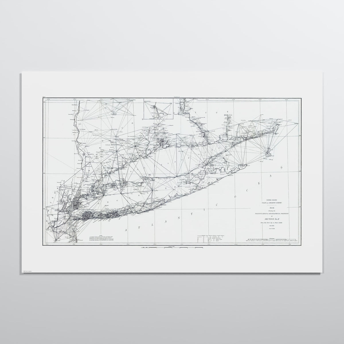 Long Island Sound Triangulation 1881 - 24x36h Print Only
