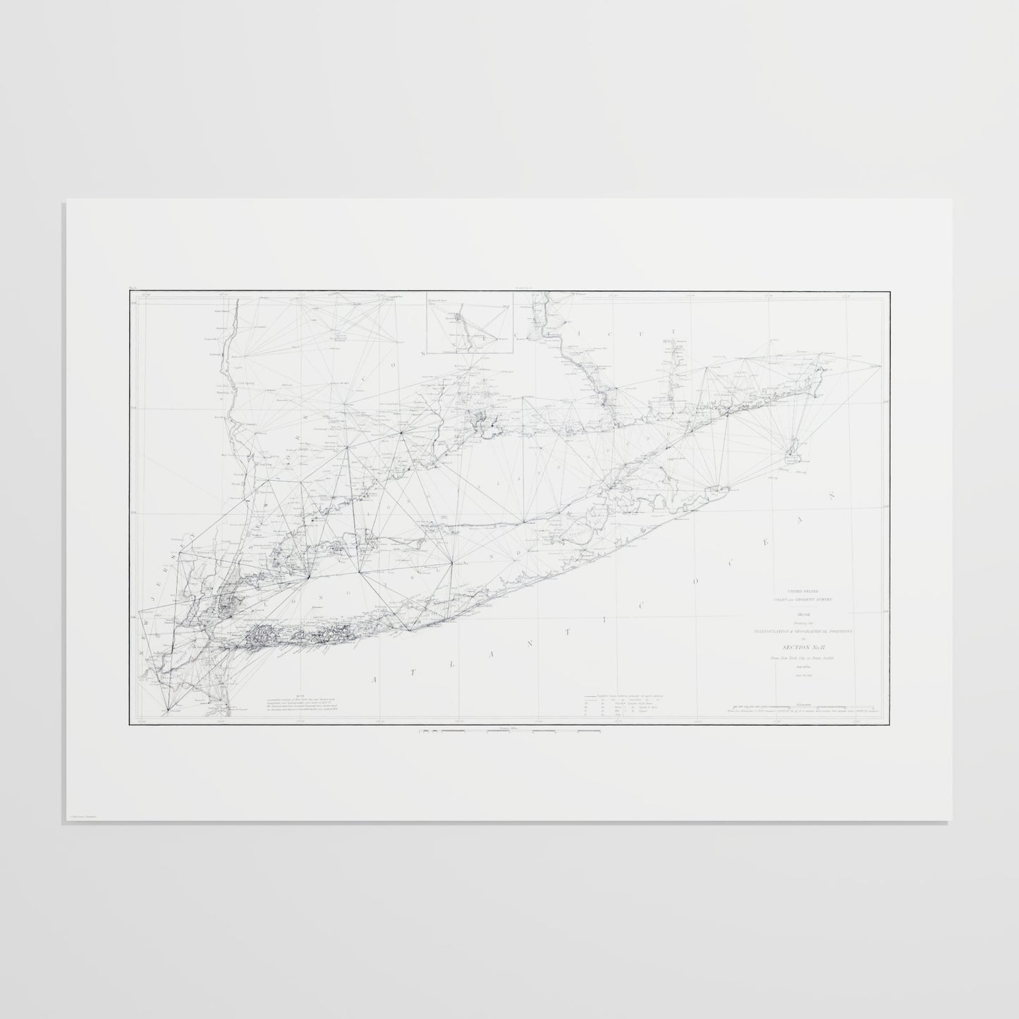 Long Island Sound Triangulation 1881 - undefined Print Only