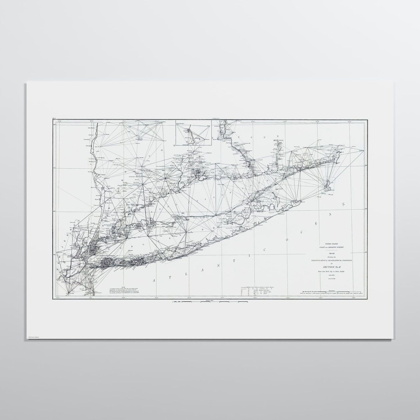 Long Island Sound Triangulation 1881 - 28x40h Print Only
