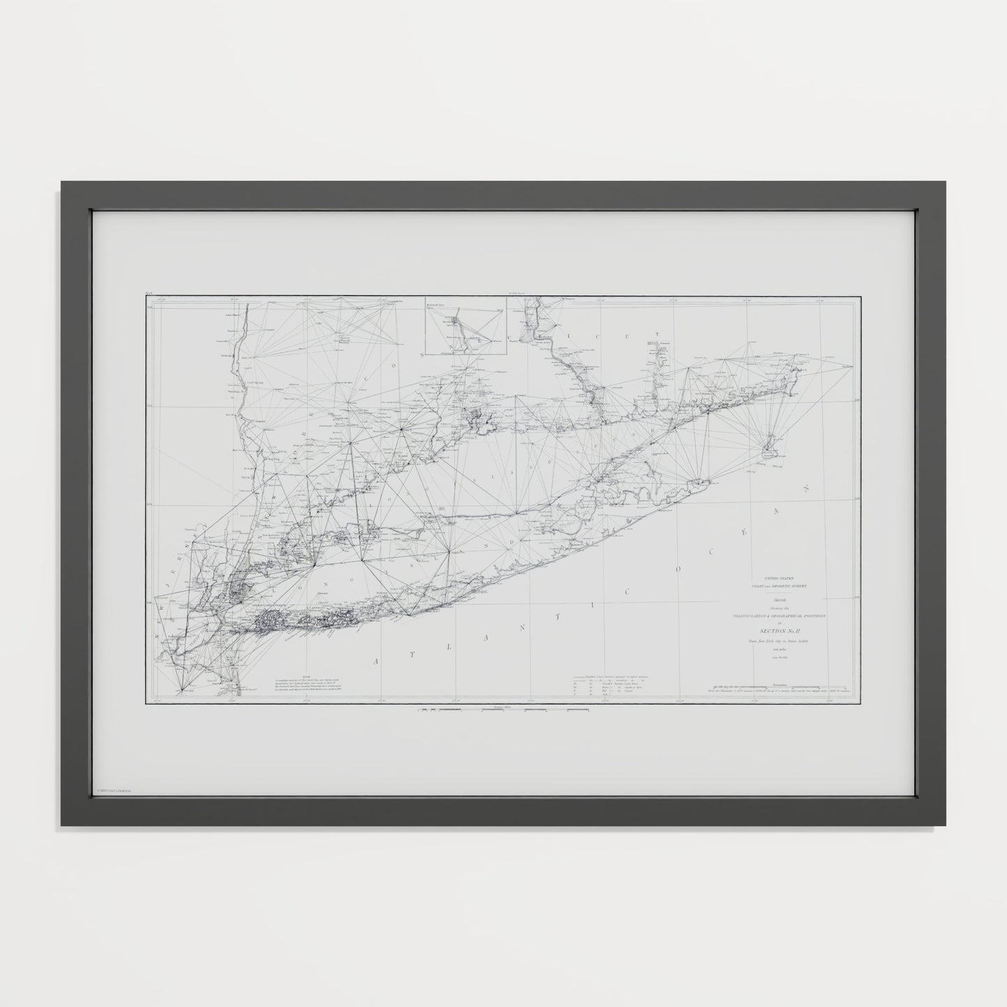 Long Island Sound Triangulation 1881 - undefined Print Only