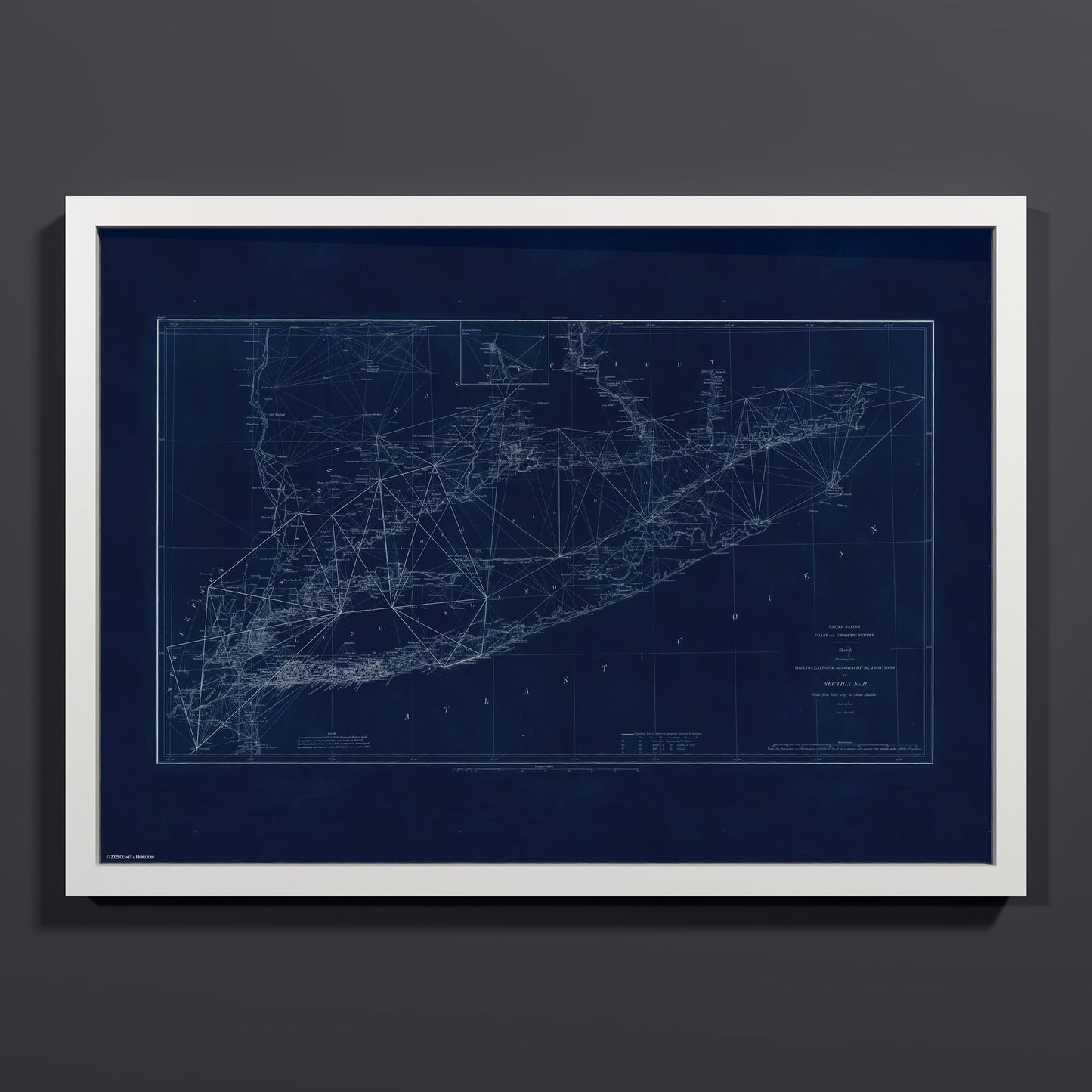 Long Island Sound Triangulation INDIGO - A2h White Frame