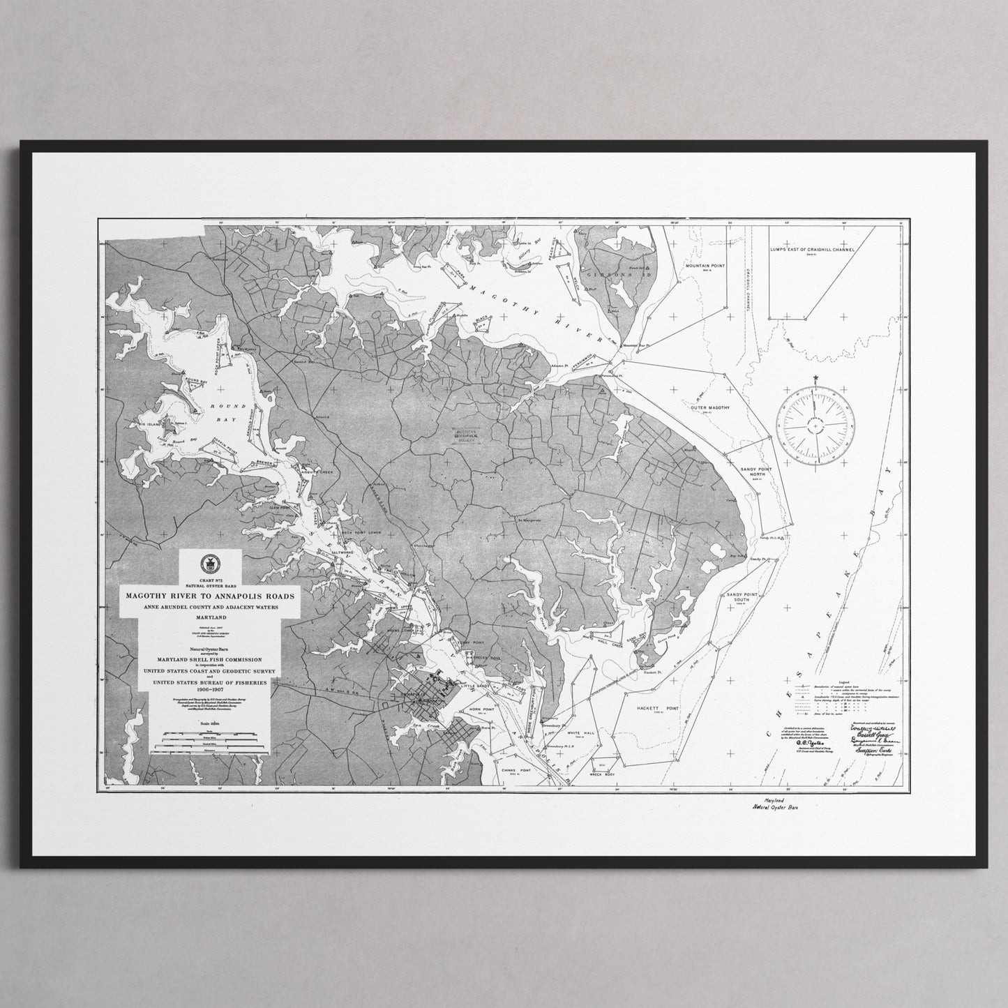 Magothy River to Annapolis Roads Natural Oyster Bars 1906