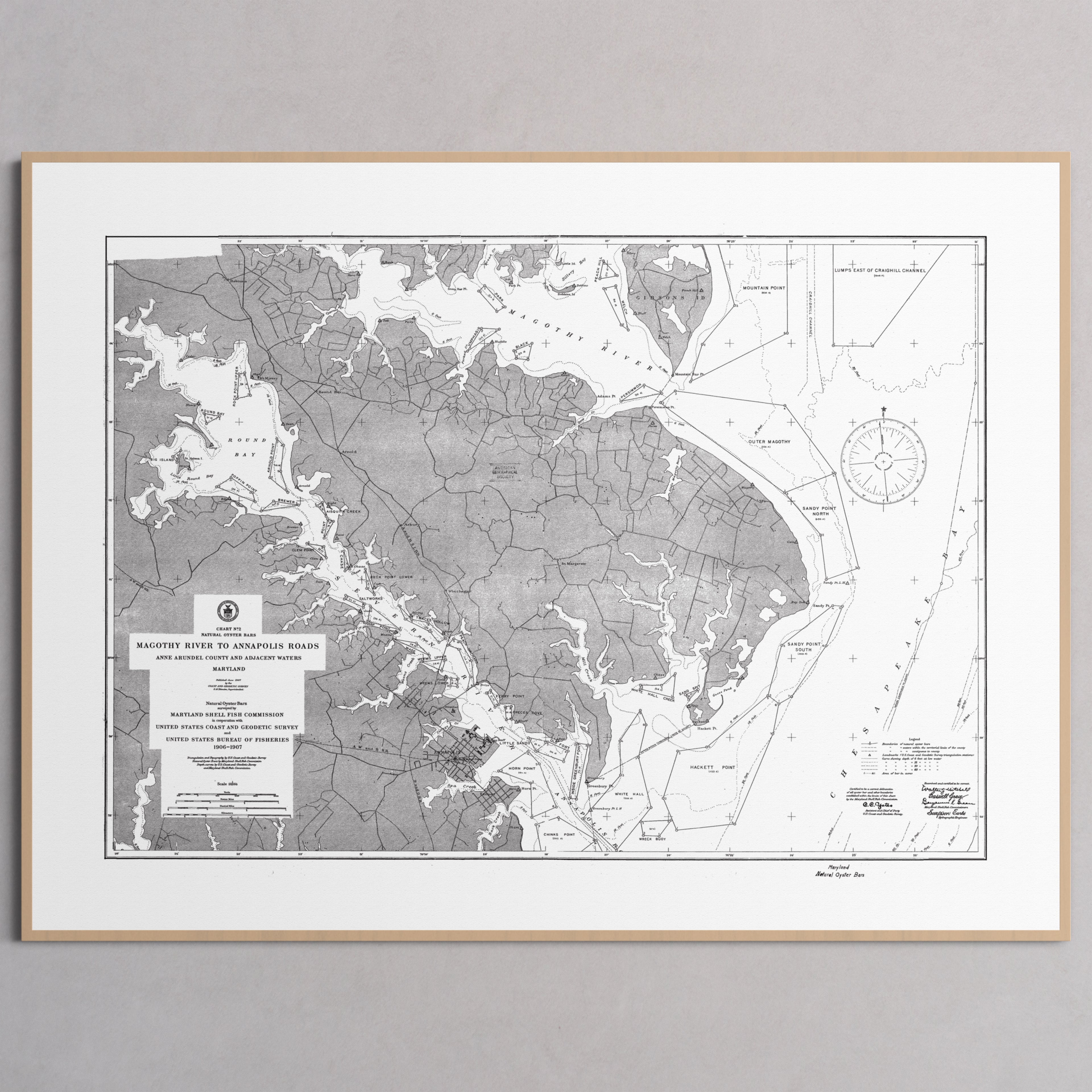 Magothy River to Annapolis Roads Natural Oyster Bars 1906