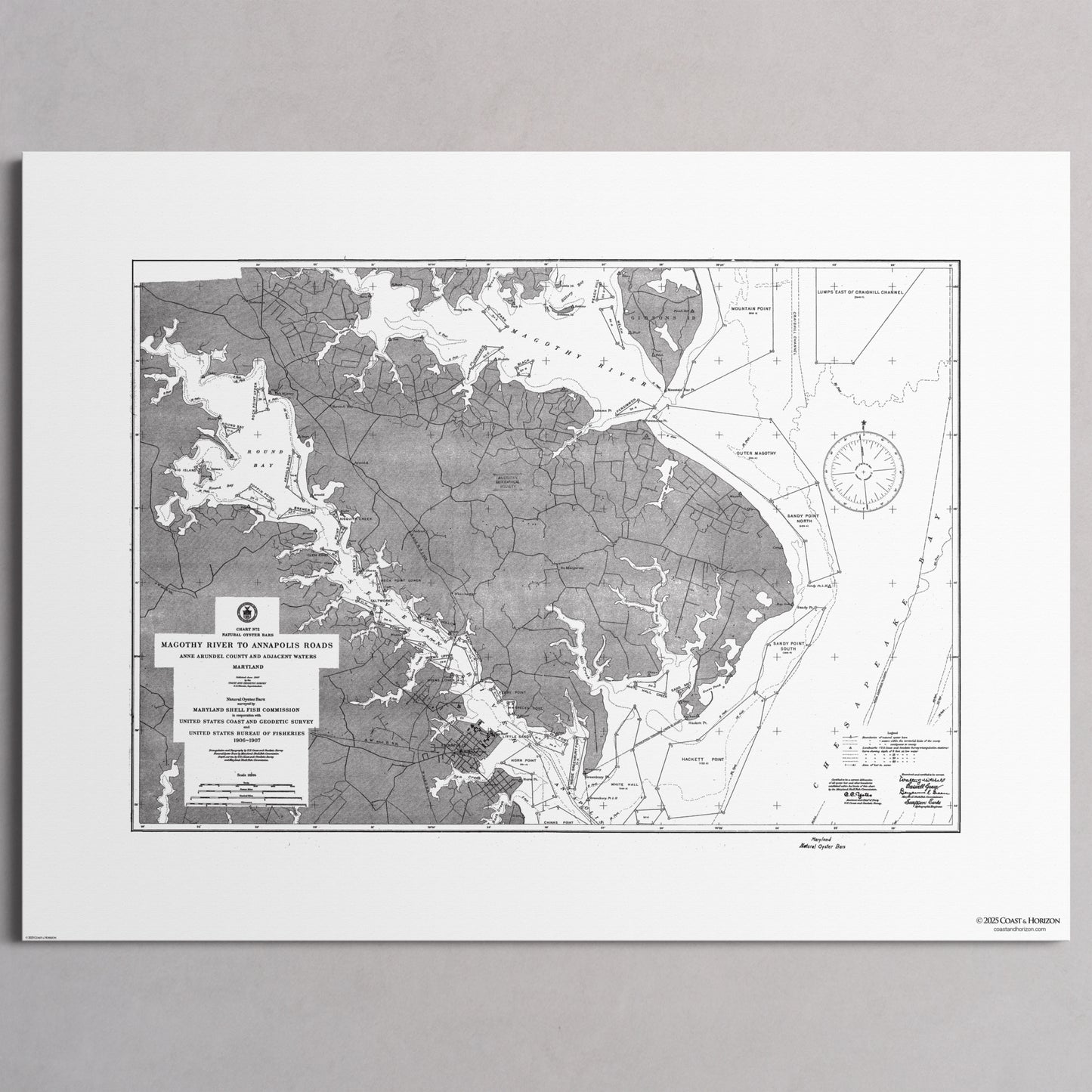 Magothy River to Annapolis Roads Natural Oyster Bars 1906