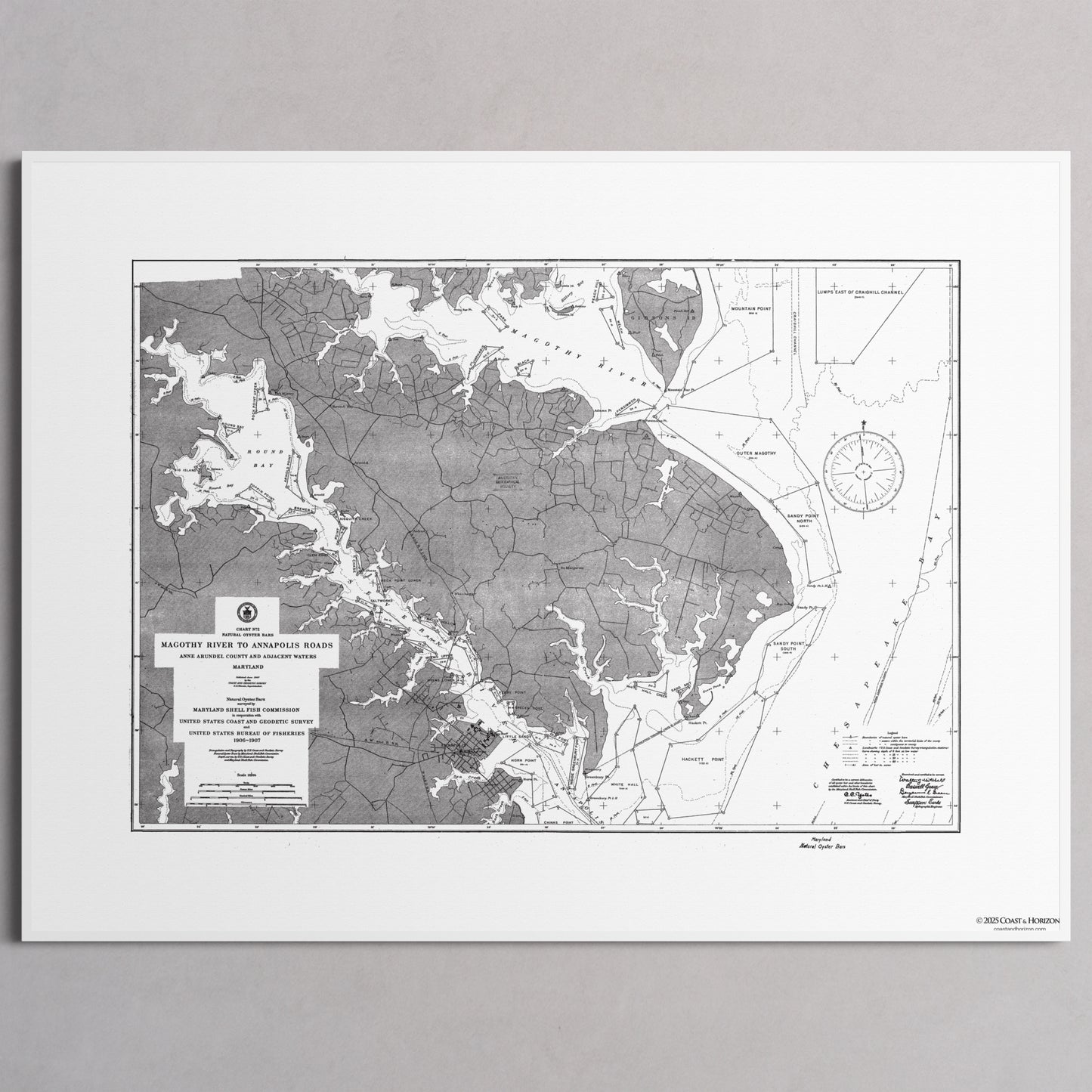 Magothy River to Annapolis Roads Natural Oyster Bars 1906