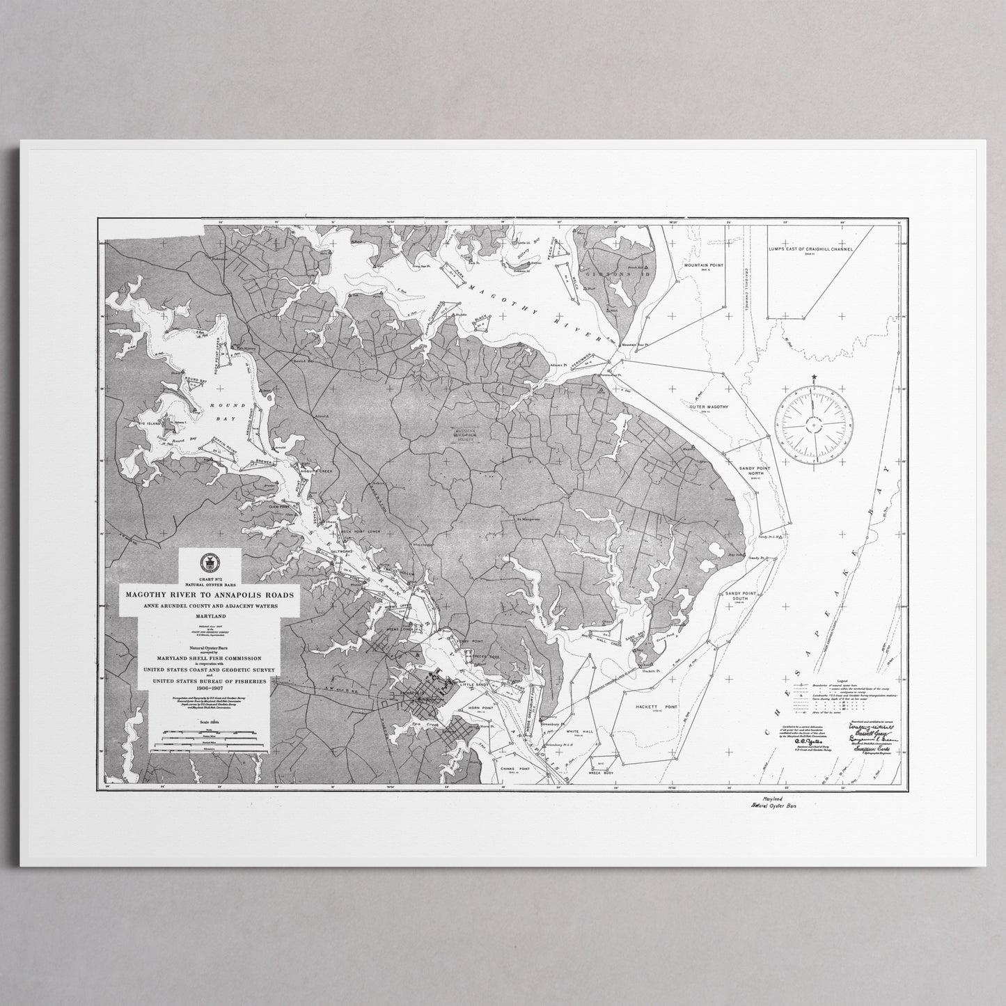 Magothy River to Annapolis Roads Natural Oyster Bars 1906