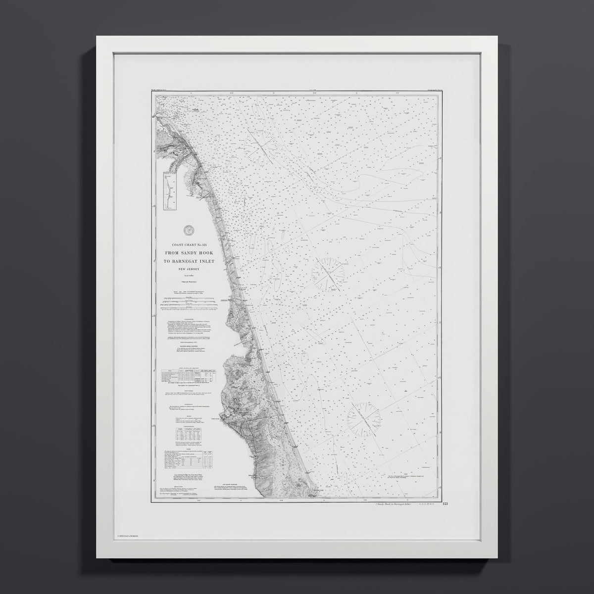 Sandy Hook To Barnegat Inlet 1886 - M (45x60 cm / 18x24″) White Frame