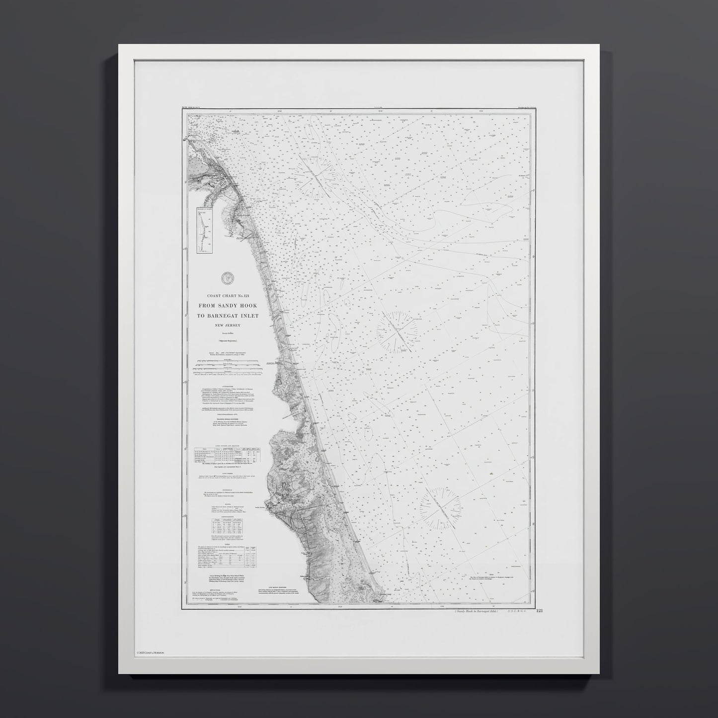 Sandy Hook To Barnegat Inlet 1886 - L (60x80 cm / 24x32″) White Frame
