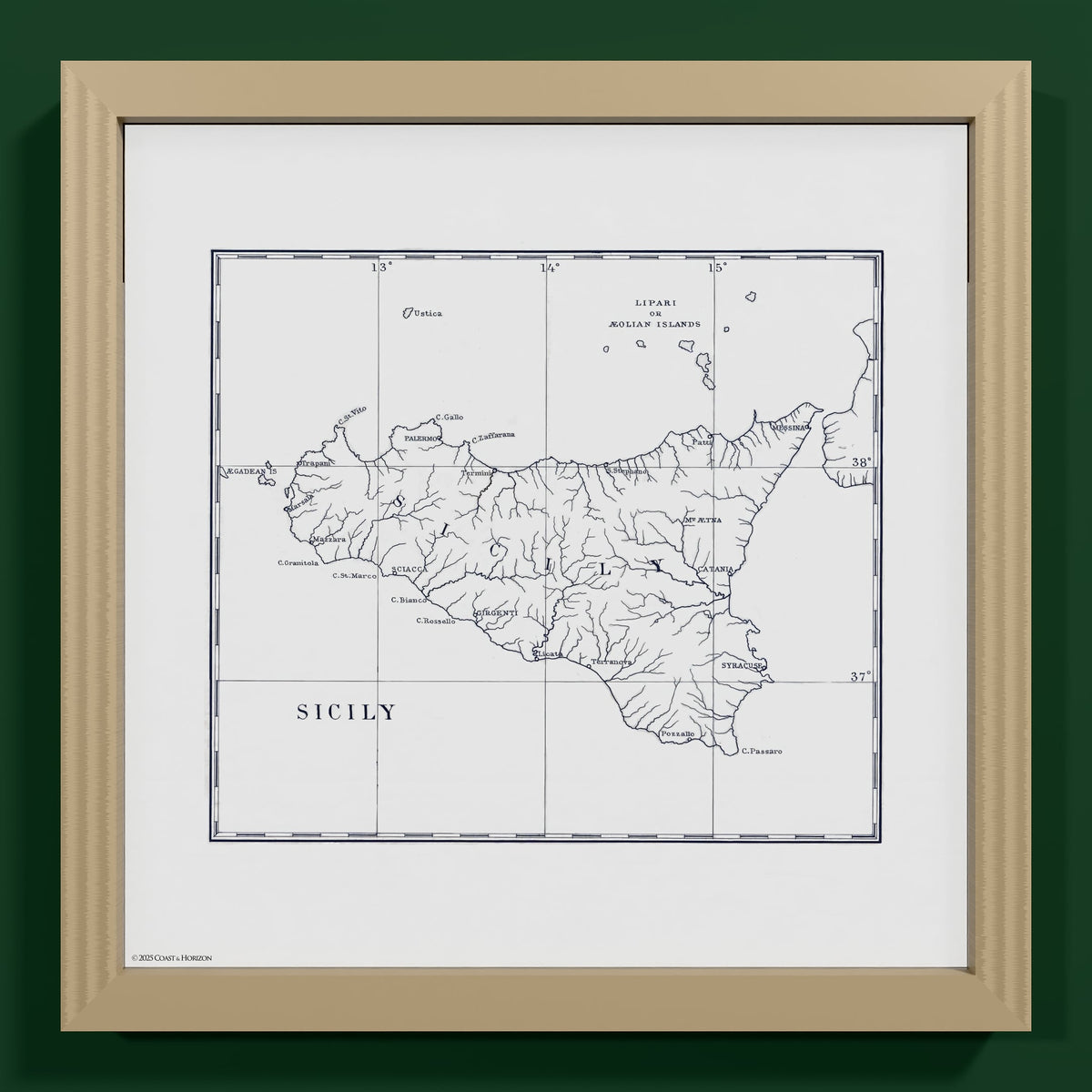 Sicily 1880 - S (30x30 cm / 12x12″) Natural Frame