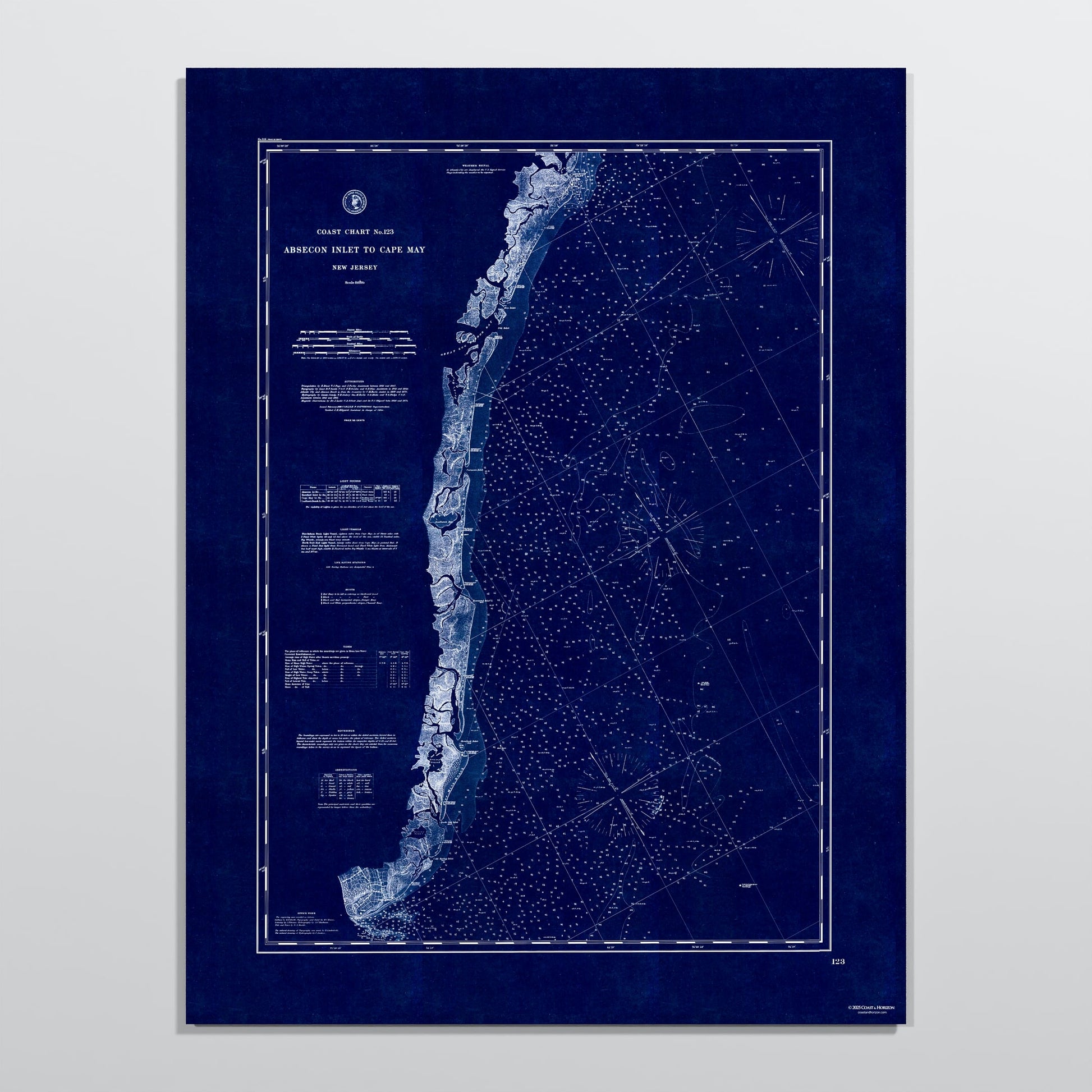 Absecon Inlet To Cape May INDIGO - M (45x60 cm / 18x24″) Print Only