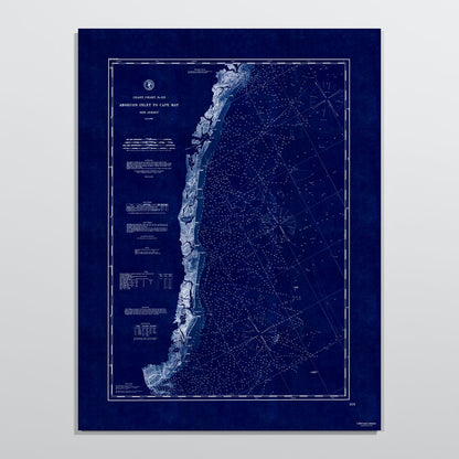 Absecon Inlet To Cape May INDIGO - M (45x60 cm / 18x24″) Print Only
